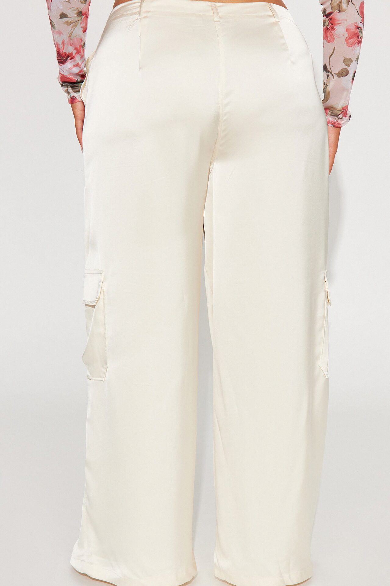 Pretty Girl Satin Cargo Pant - Ivory