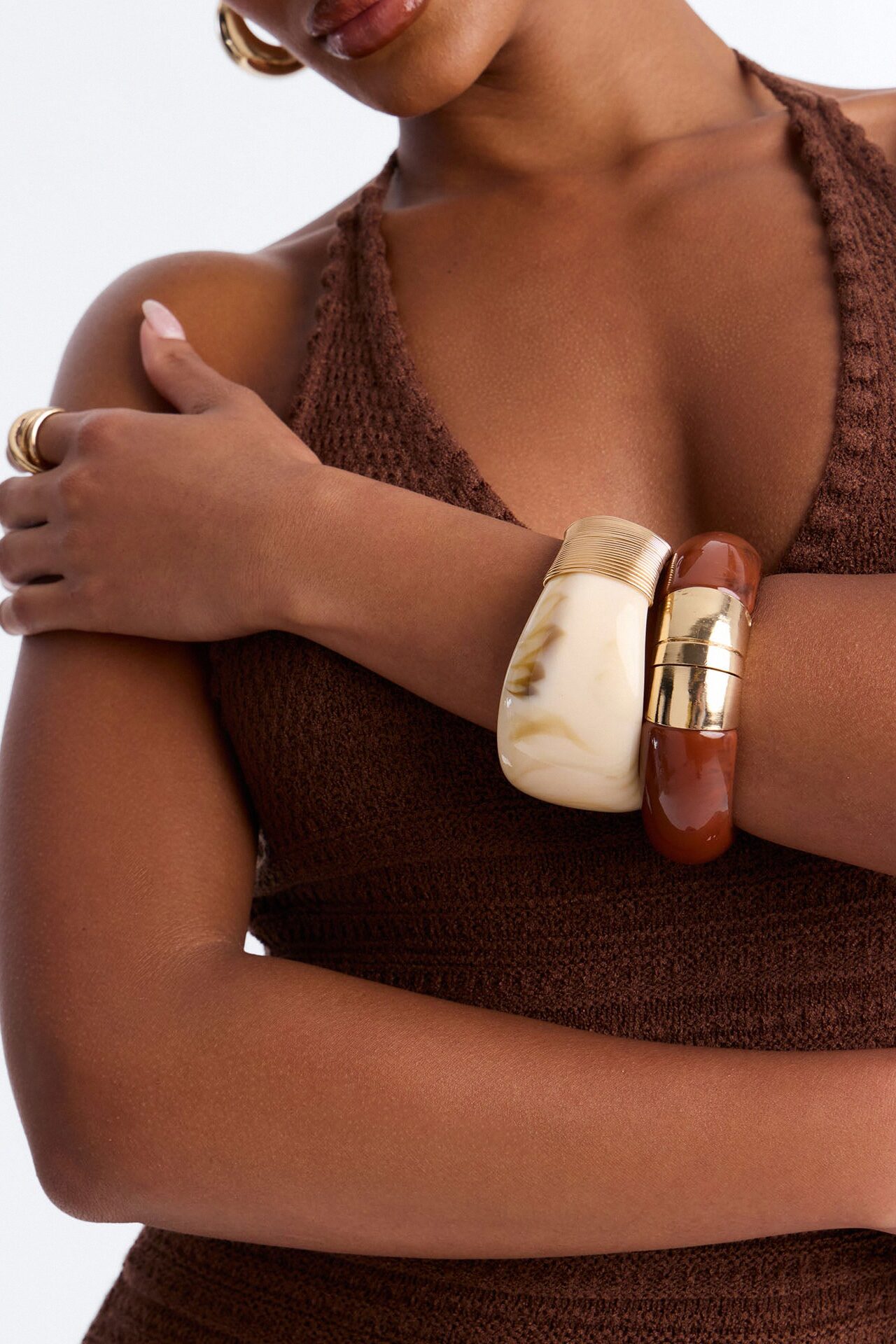 Downtown Desert 2 Piece Bangle Set - Brown/combo