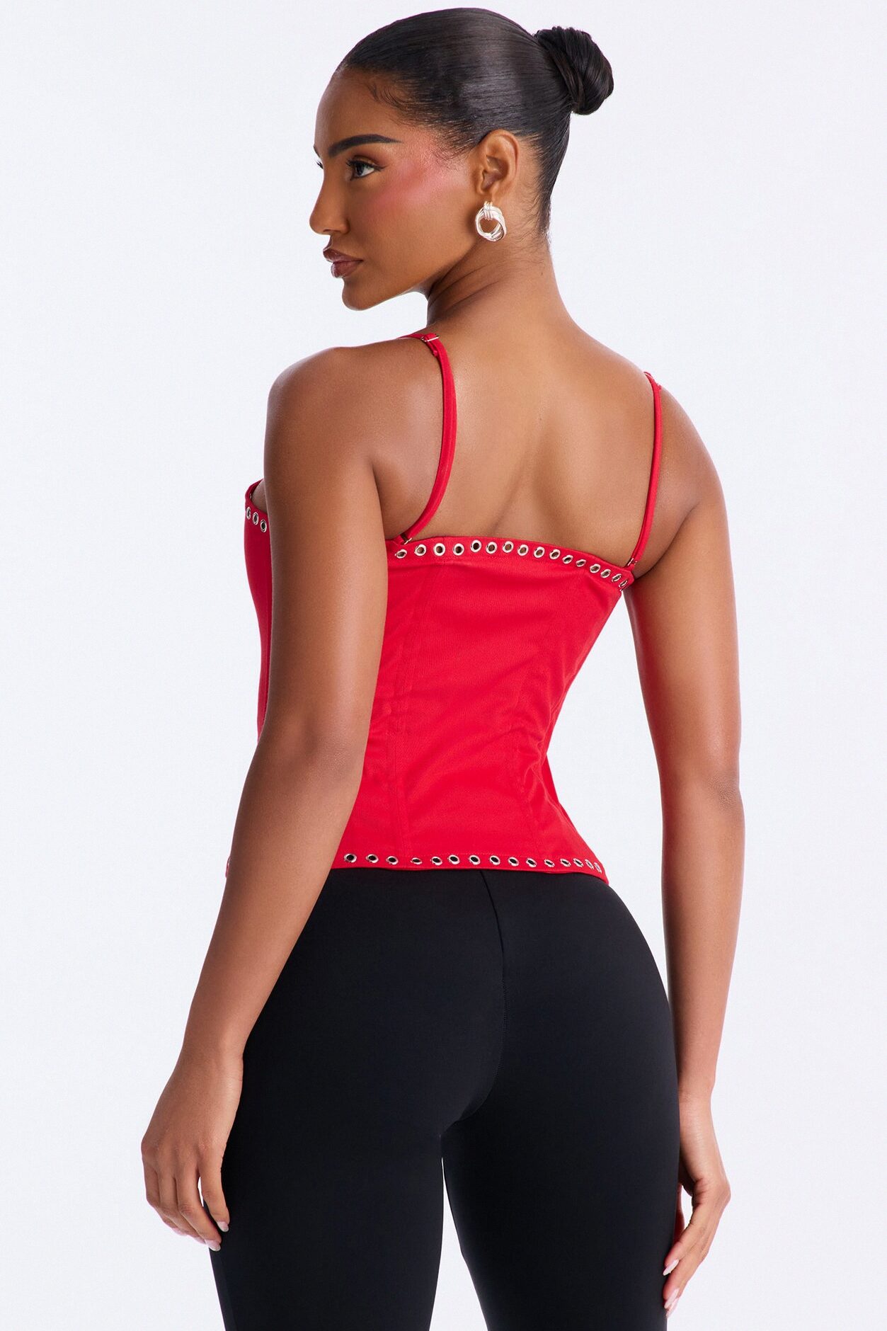 Dark Beauty Lace Up Corset Top - Red
