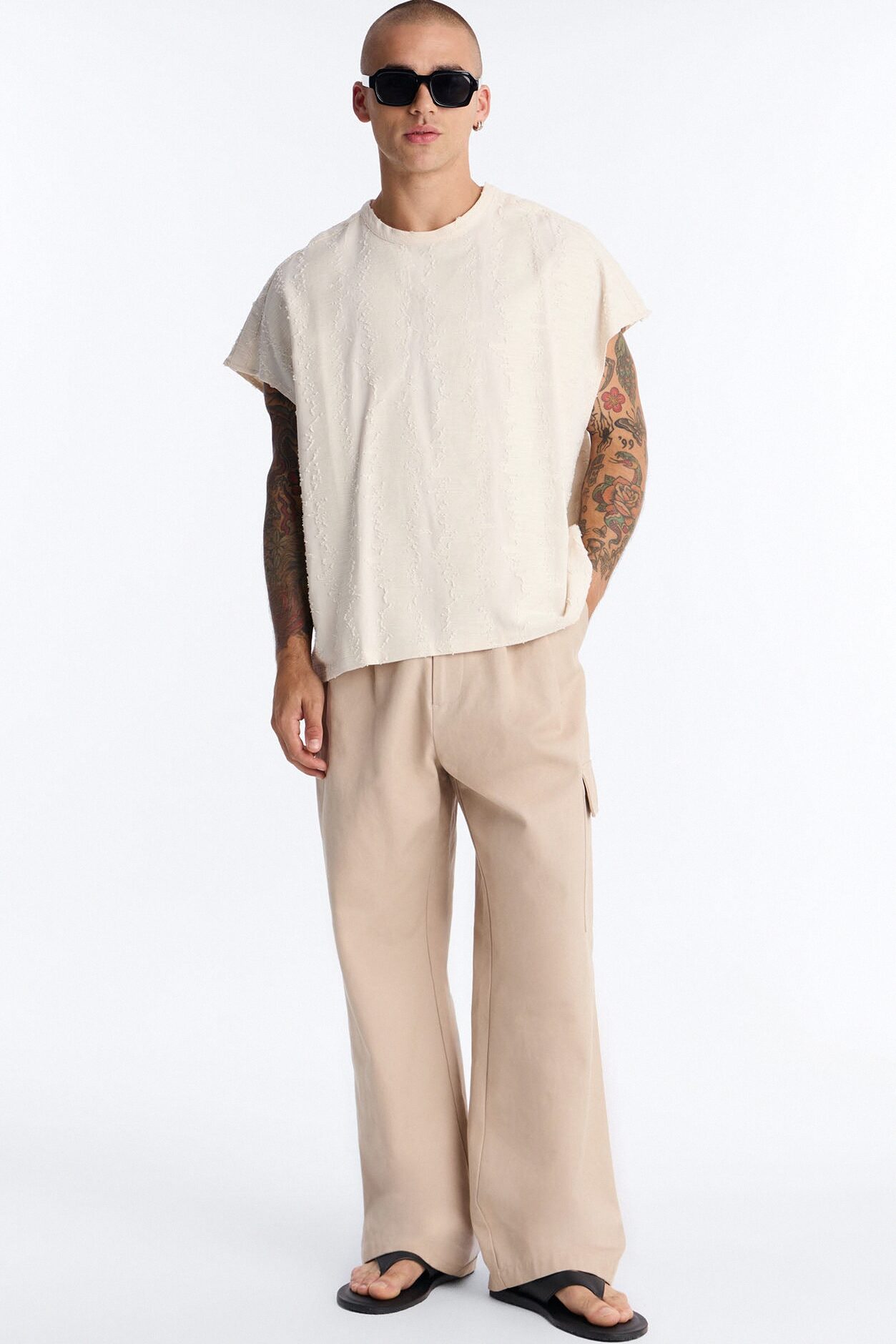 Relaxed Sands Of Time Sleeveless Tee - Oatmeal
