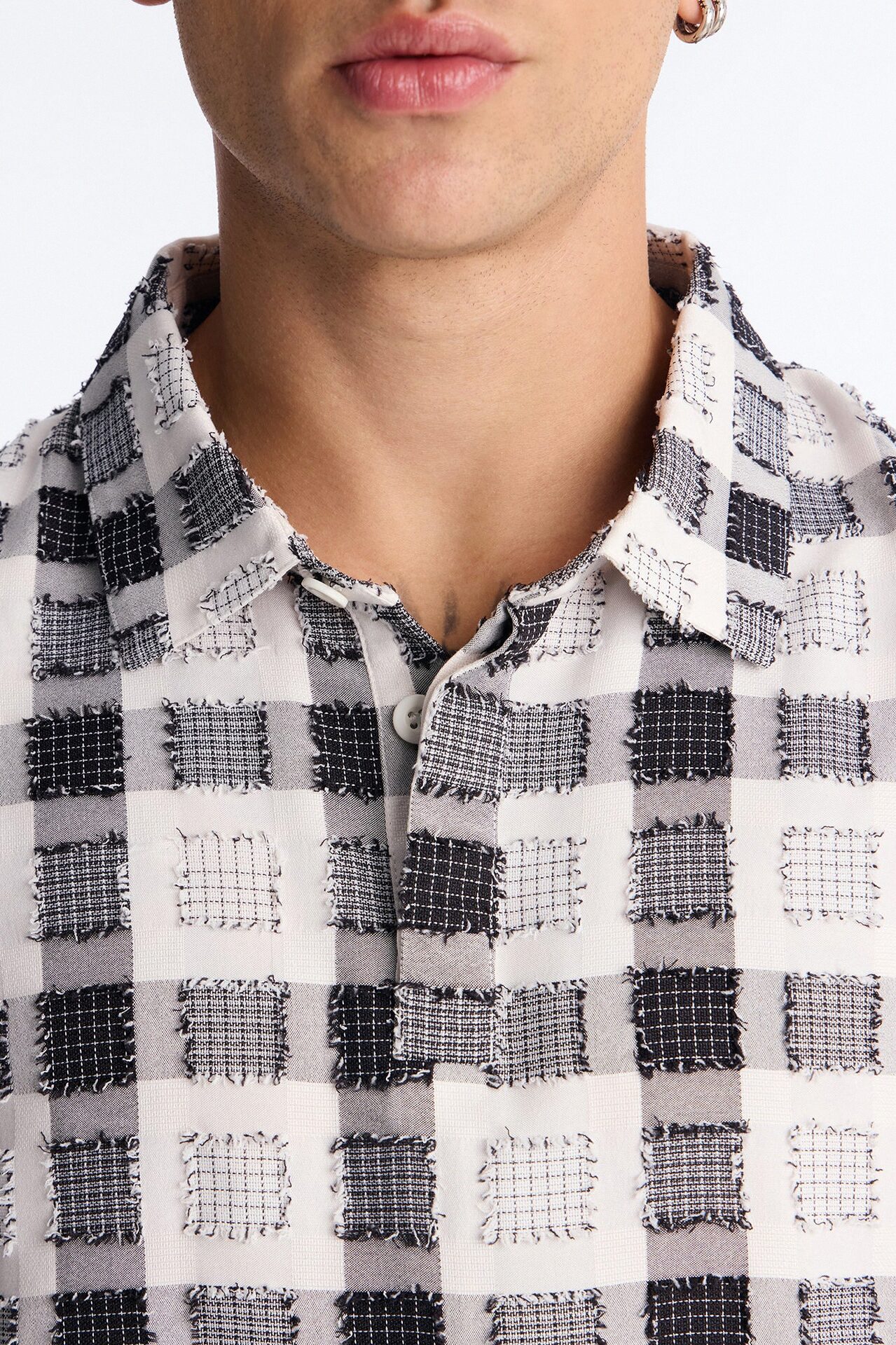 Beach After Dark Oversized Polo - Black/White