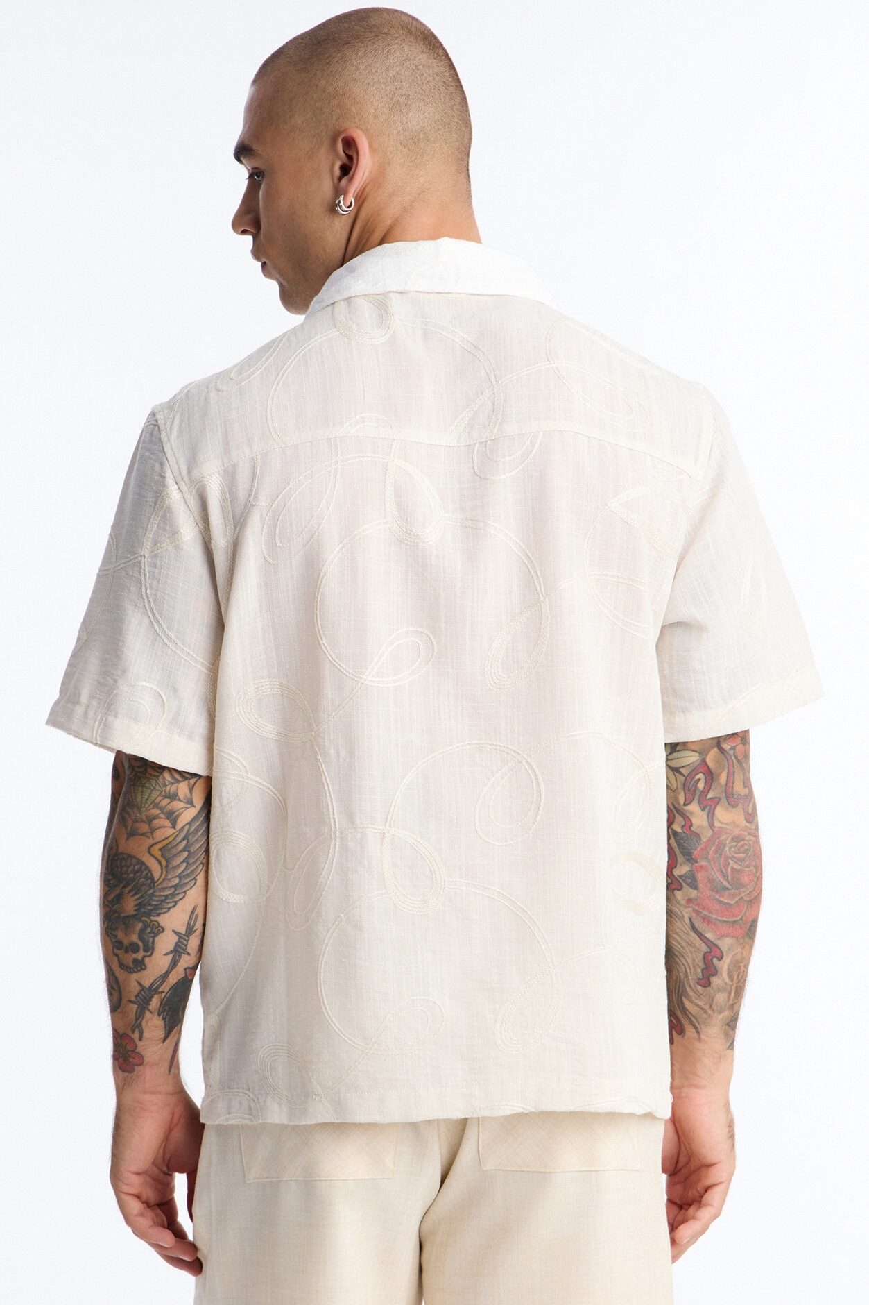 Relaxed Swizzle Johnny Collar Polo - Cream