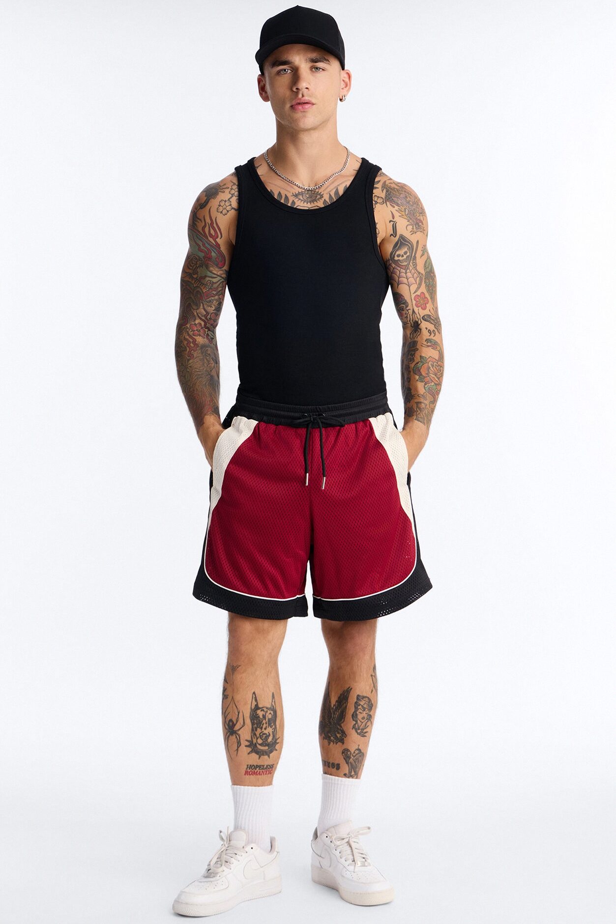 Marcello Relaxed Mesh Short - Red/combo