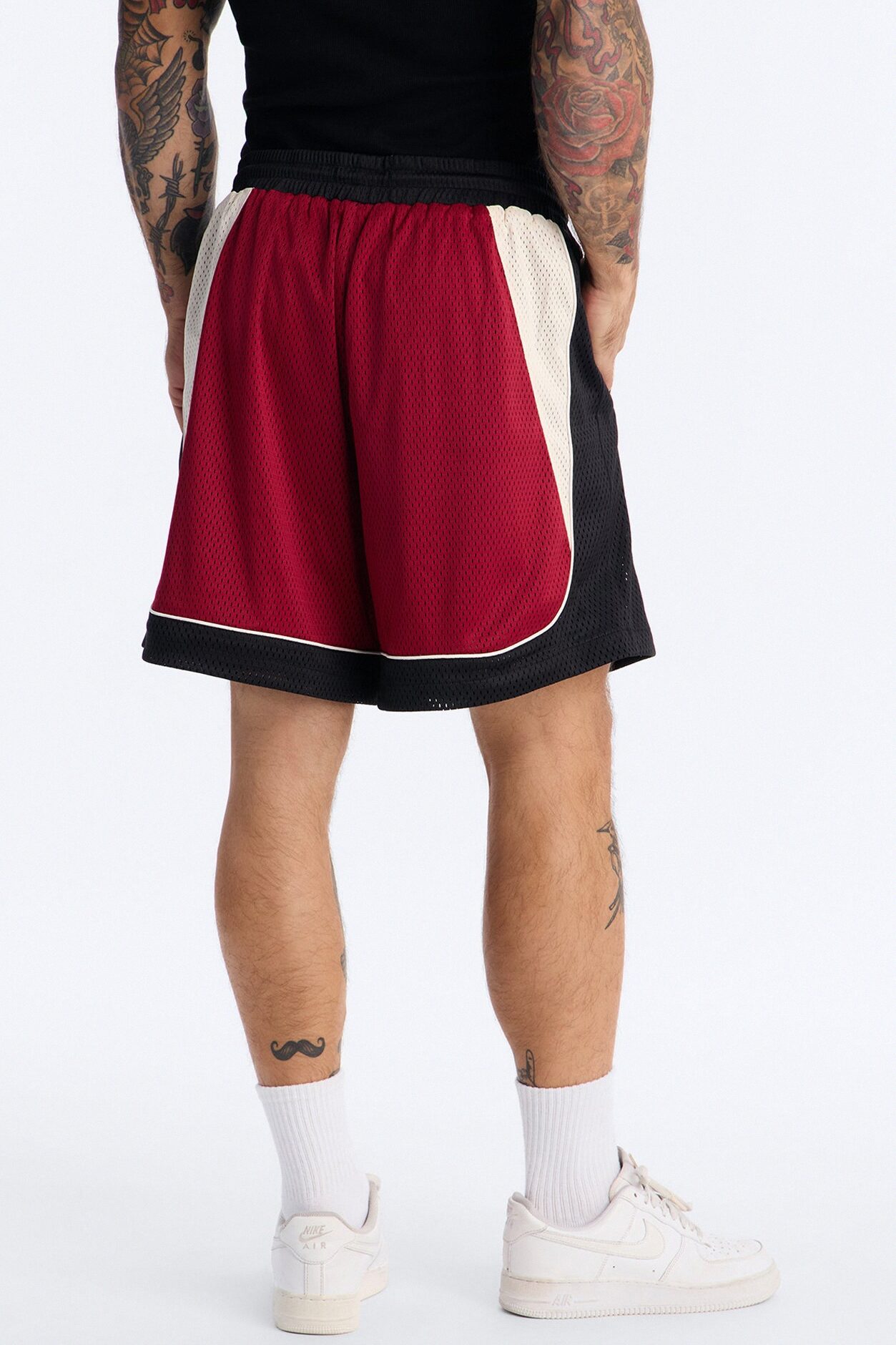 Marcello Relaxed Mesh Short - Red/combo