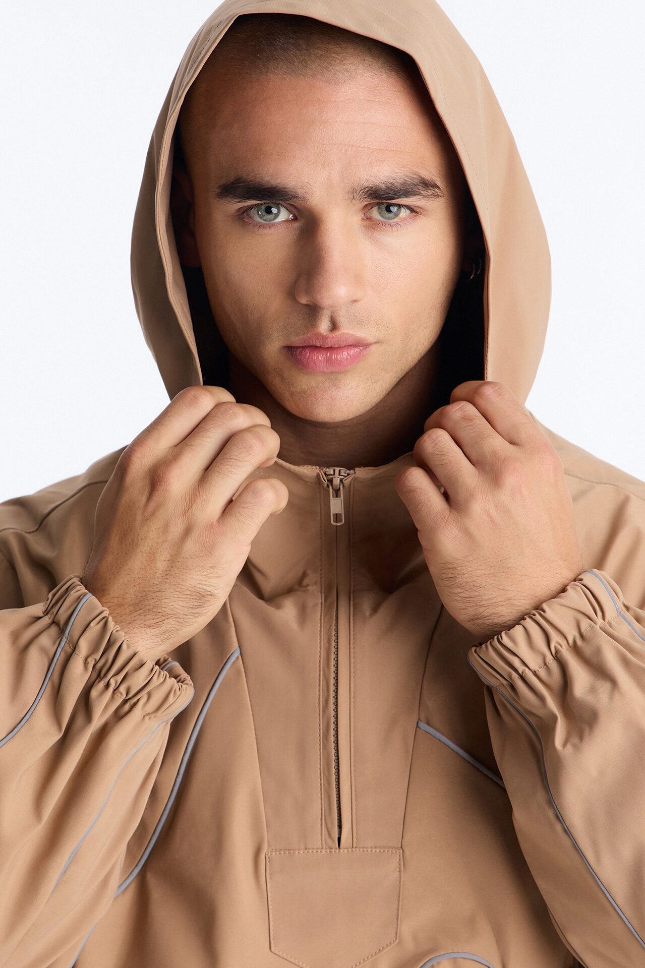 Futuristic Mode Track Jacket - Tan
