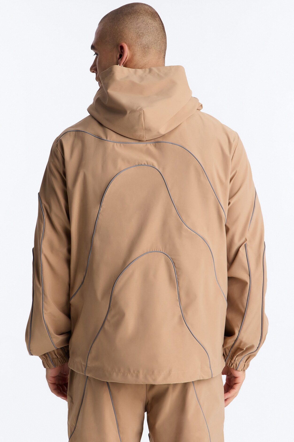 Futuristic Mode Track Jacket - Tan