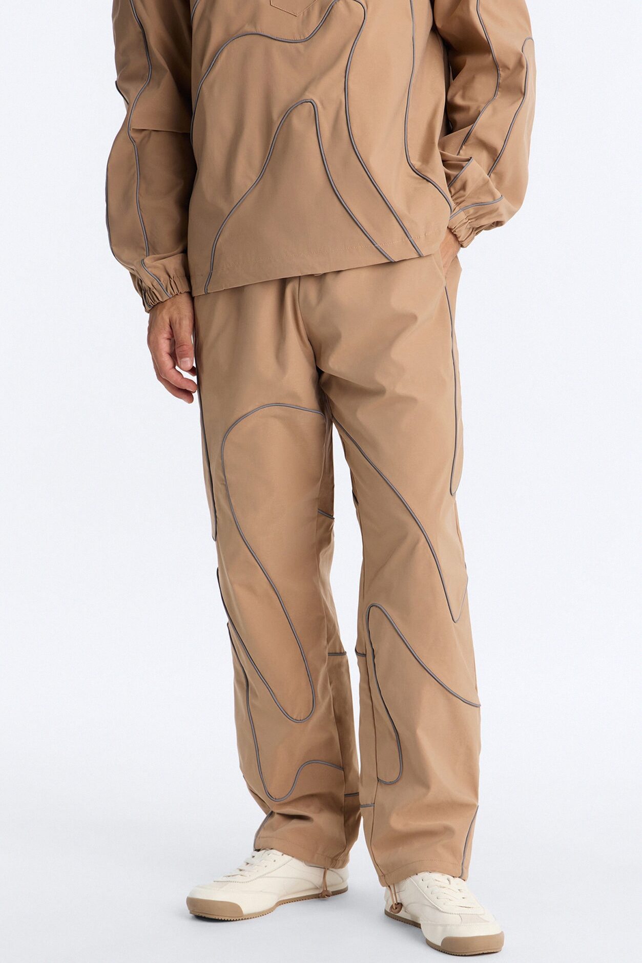 Straight Futuristic Mode Track Pant - Tan