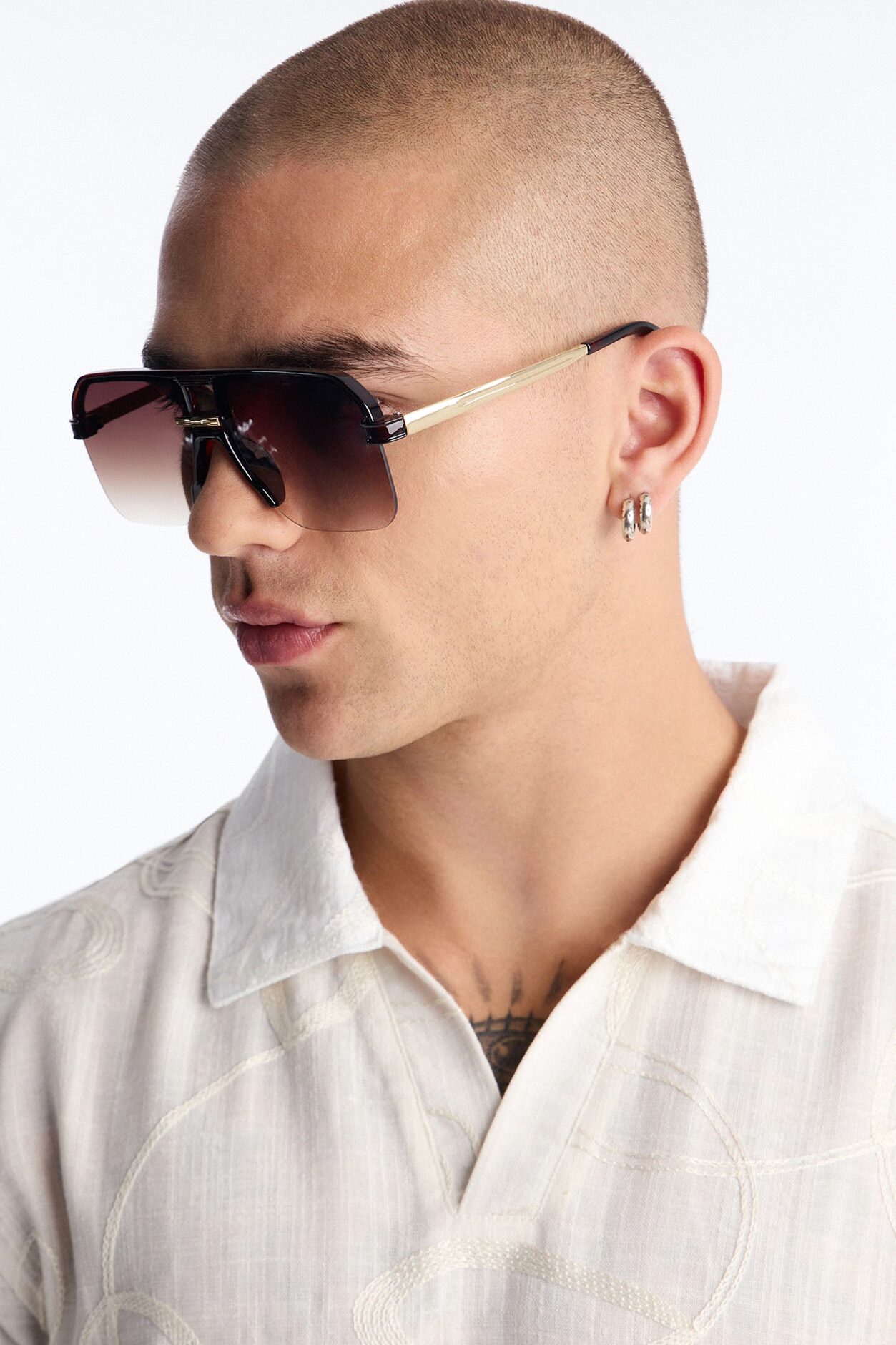 No Closure Aviator Sunglasses - Brown