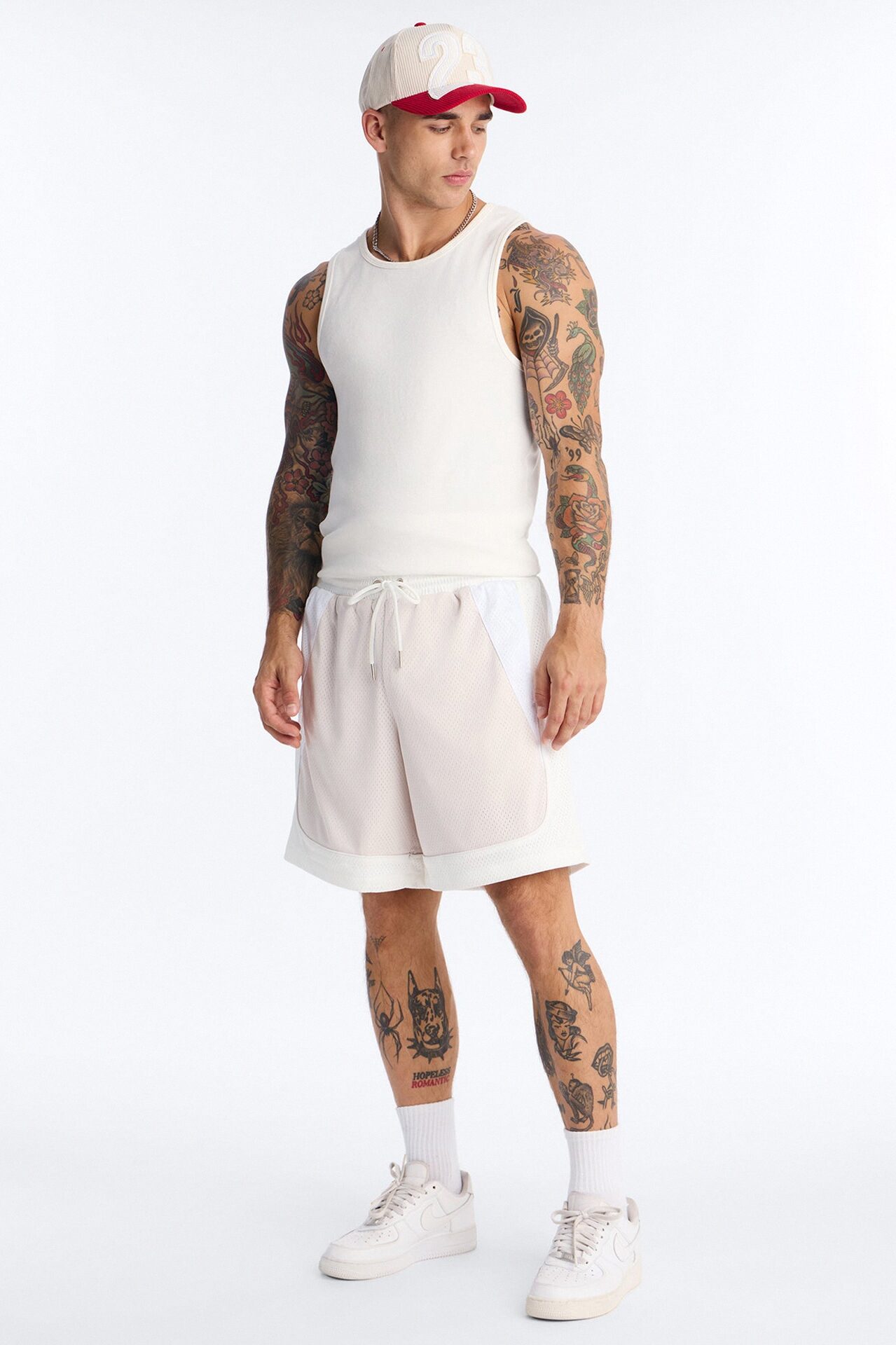 Marcello Relaxed Mesh Short - Cream/combo