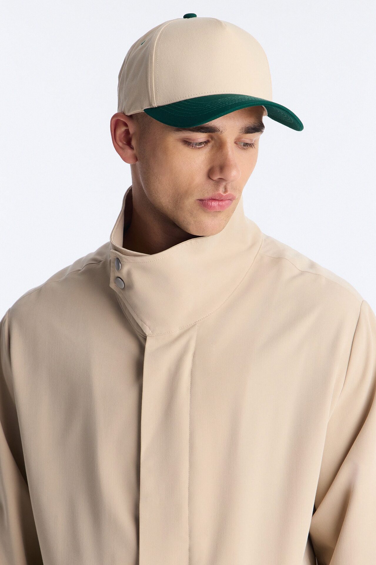 Basic Color Block Snapback Hat - Green/combo