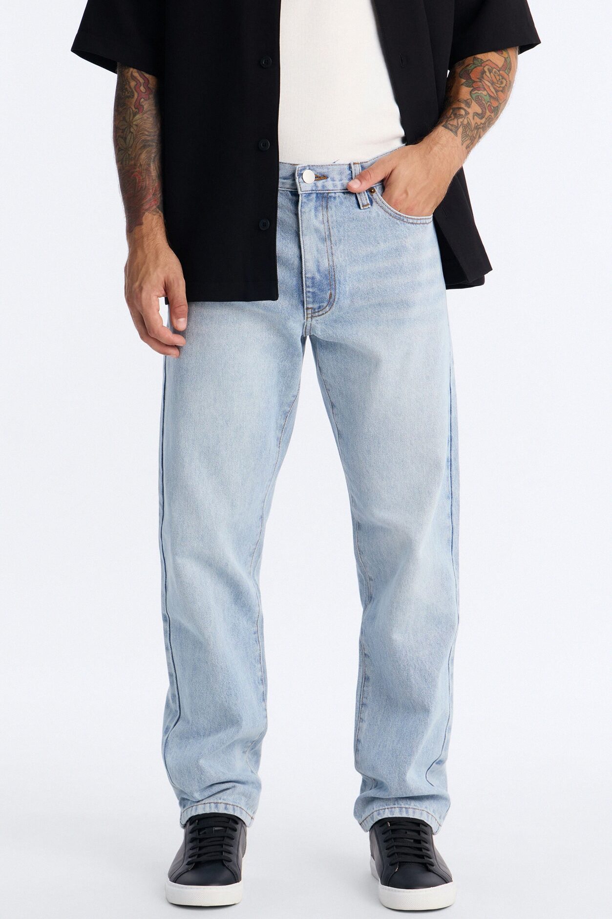 The Staple Straight Jean - Light Blue Wash