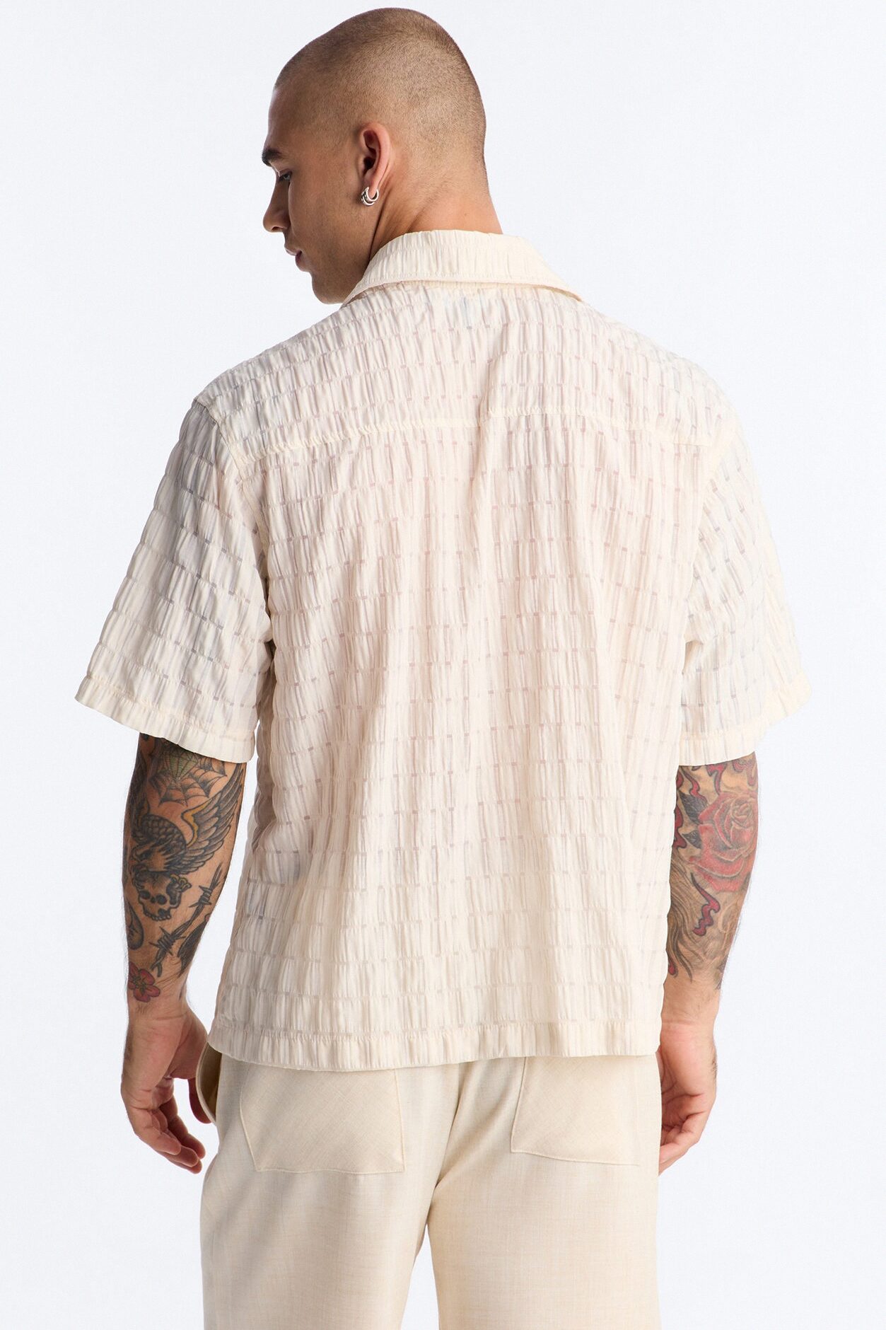 Dream Puff Cuban Collar Button Up Shirt - Cream