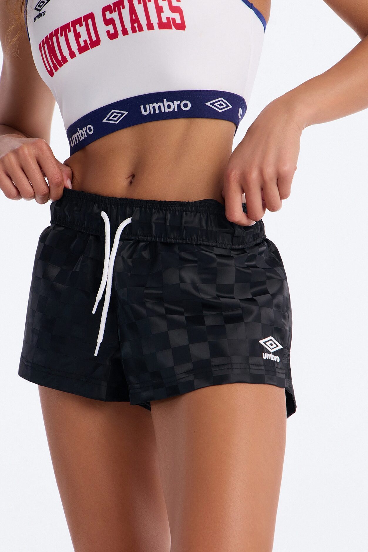 Umbro Checkered Athletic Soccer Shorts - Black