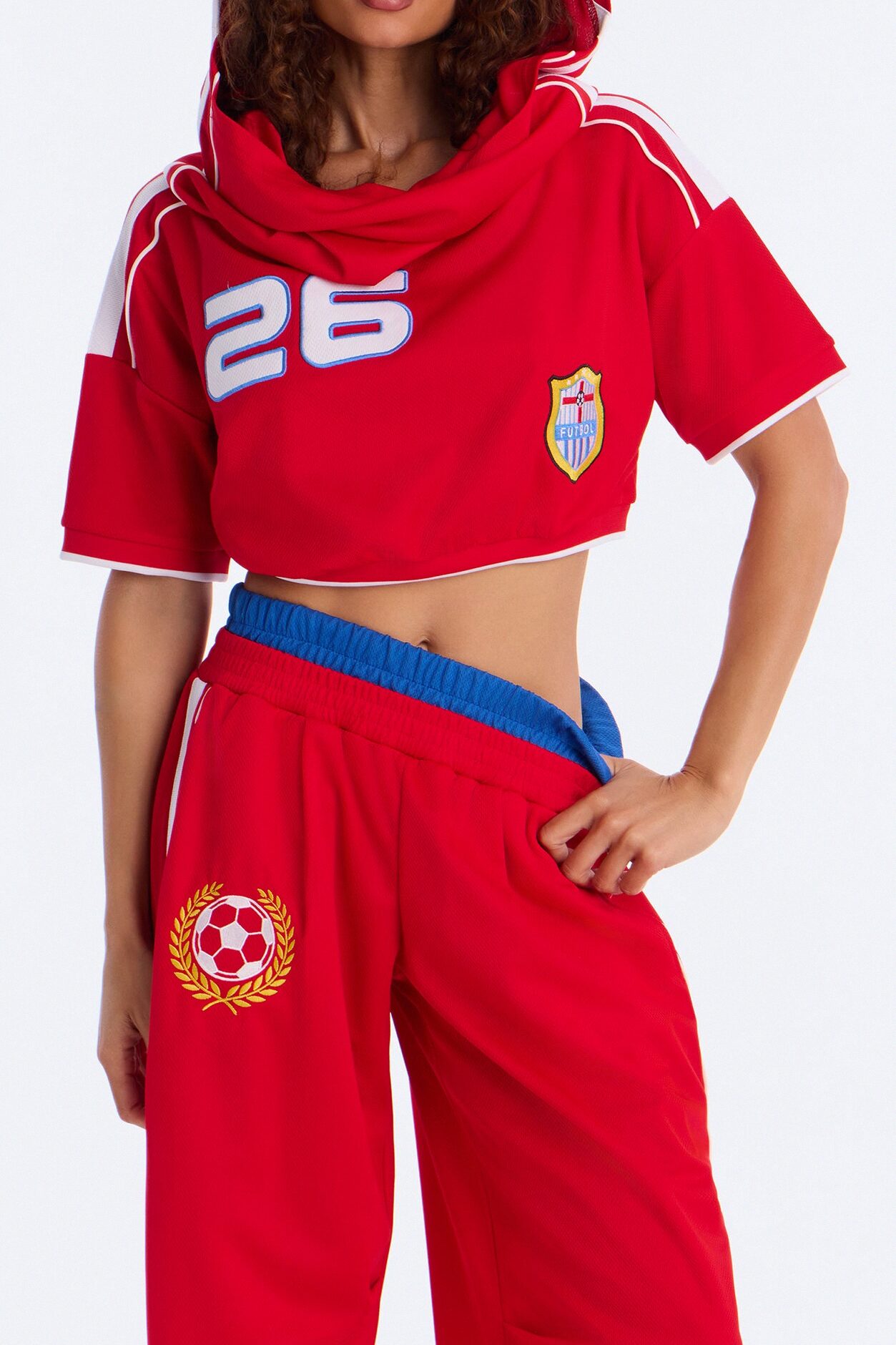 First Draft Pick Hooded Pant Set - Red
