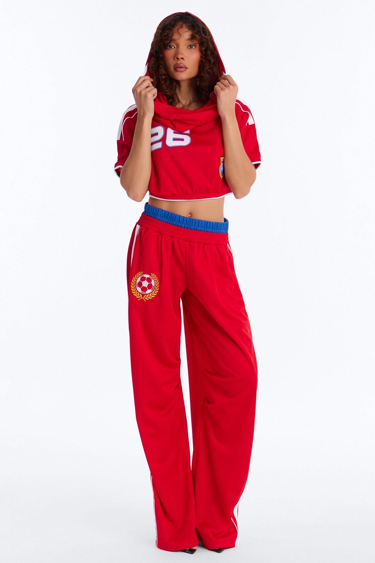 First Draft Pick Hooded Pant Set - Red