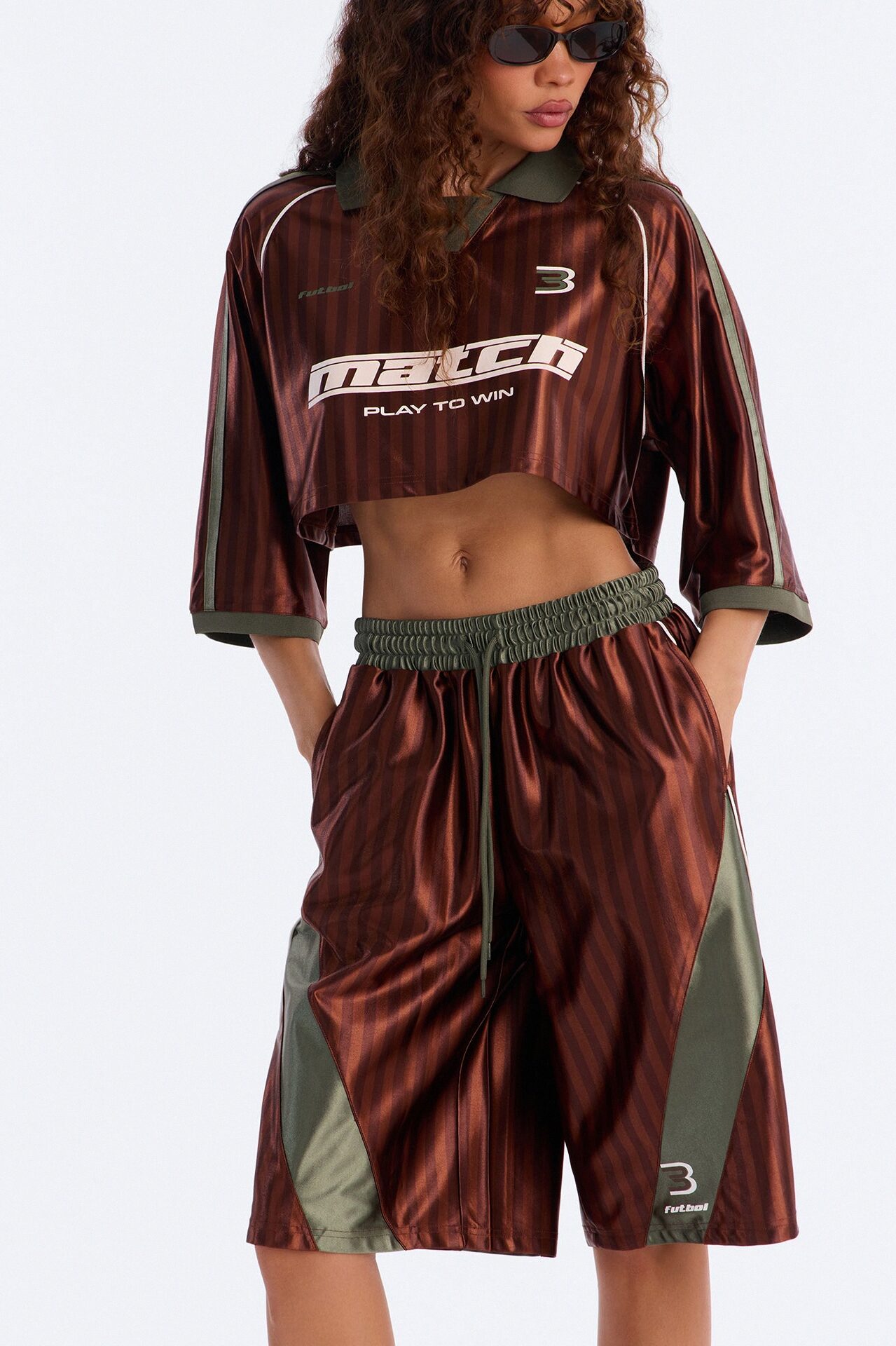Play To Win Jort Set - Brown/combo
