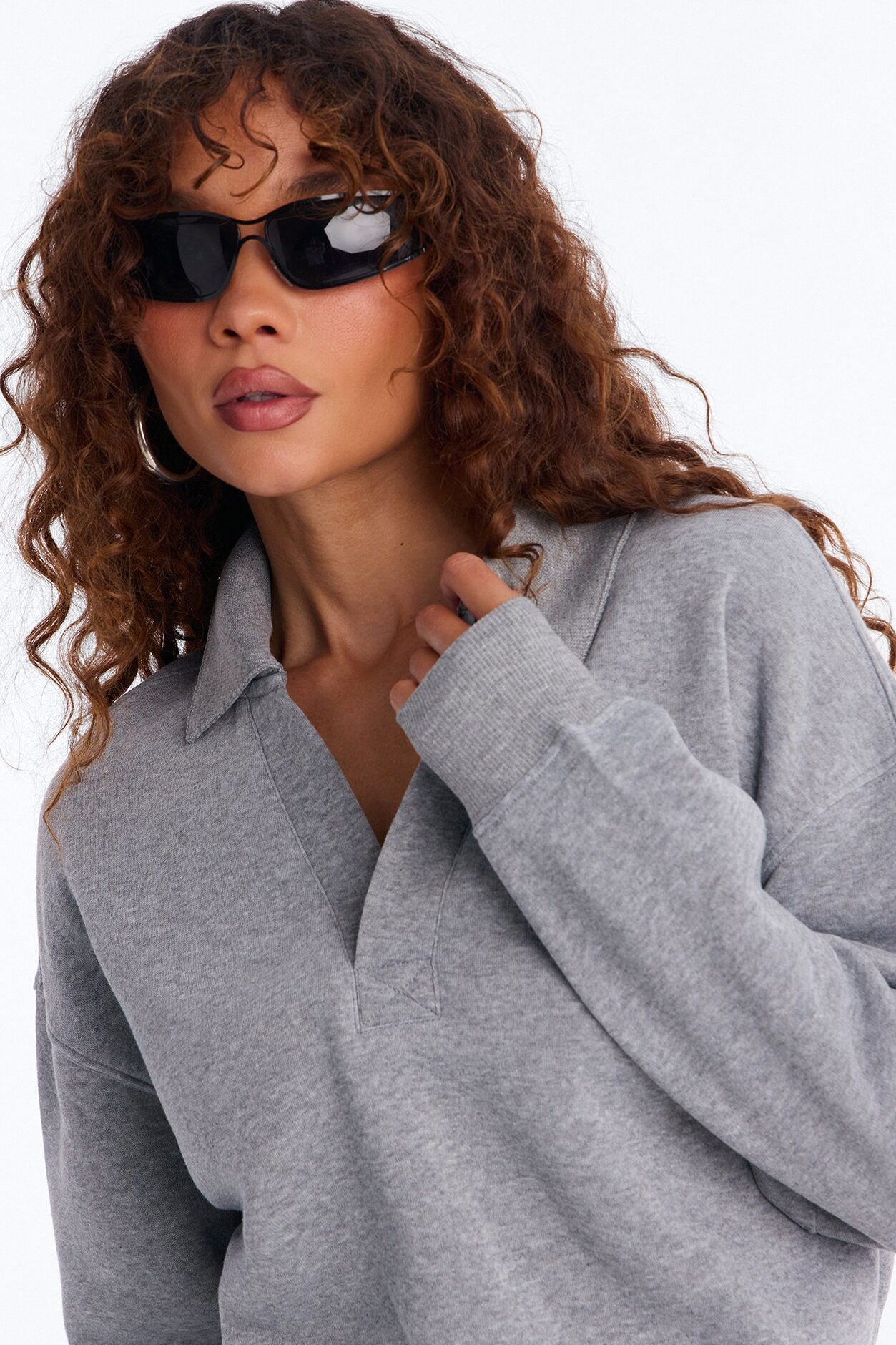 Off Duty Fleece Short Set - Heather Grey