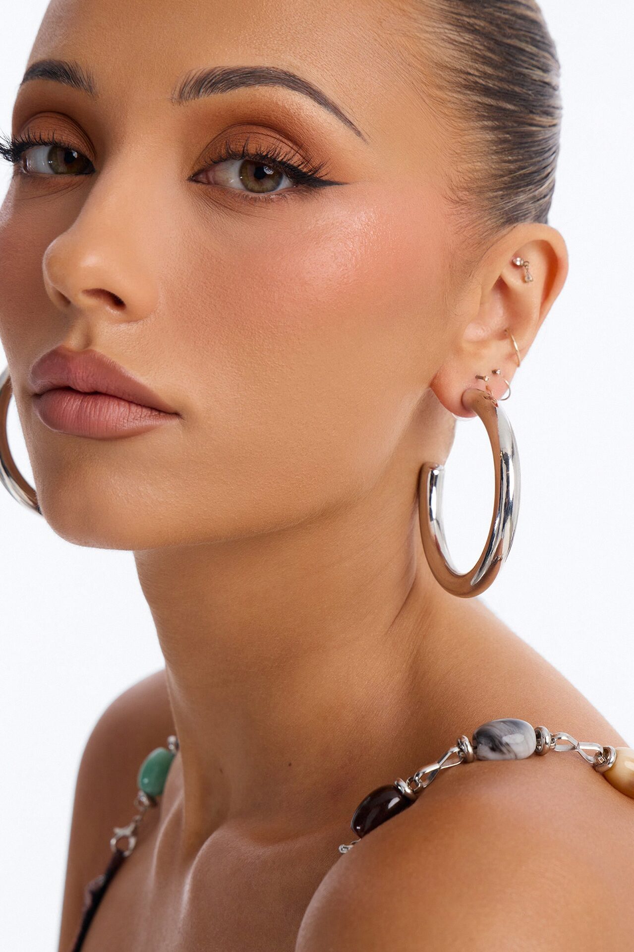 Simply Basic Hoop Earrings - Silver
