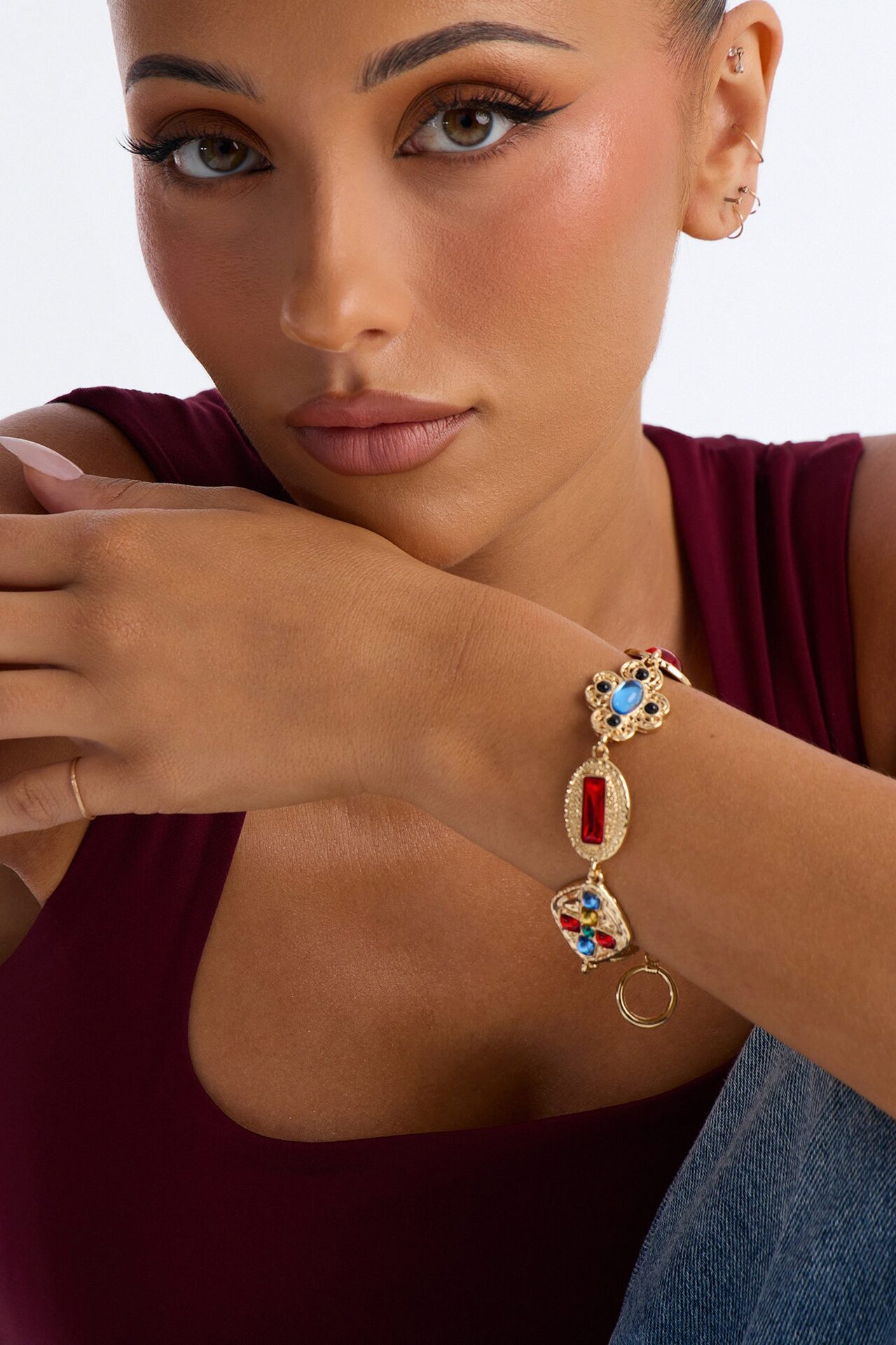 Prism Gems Bracelet - Gold/Multi