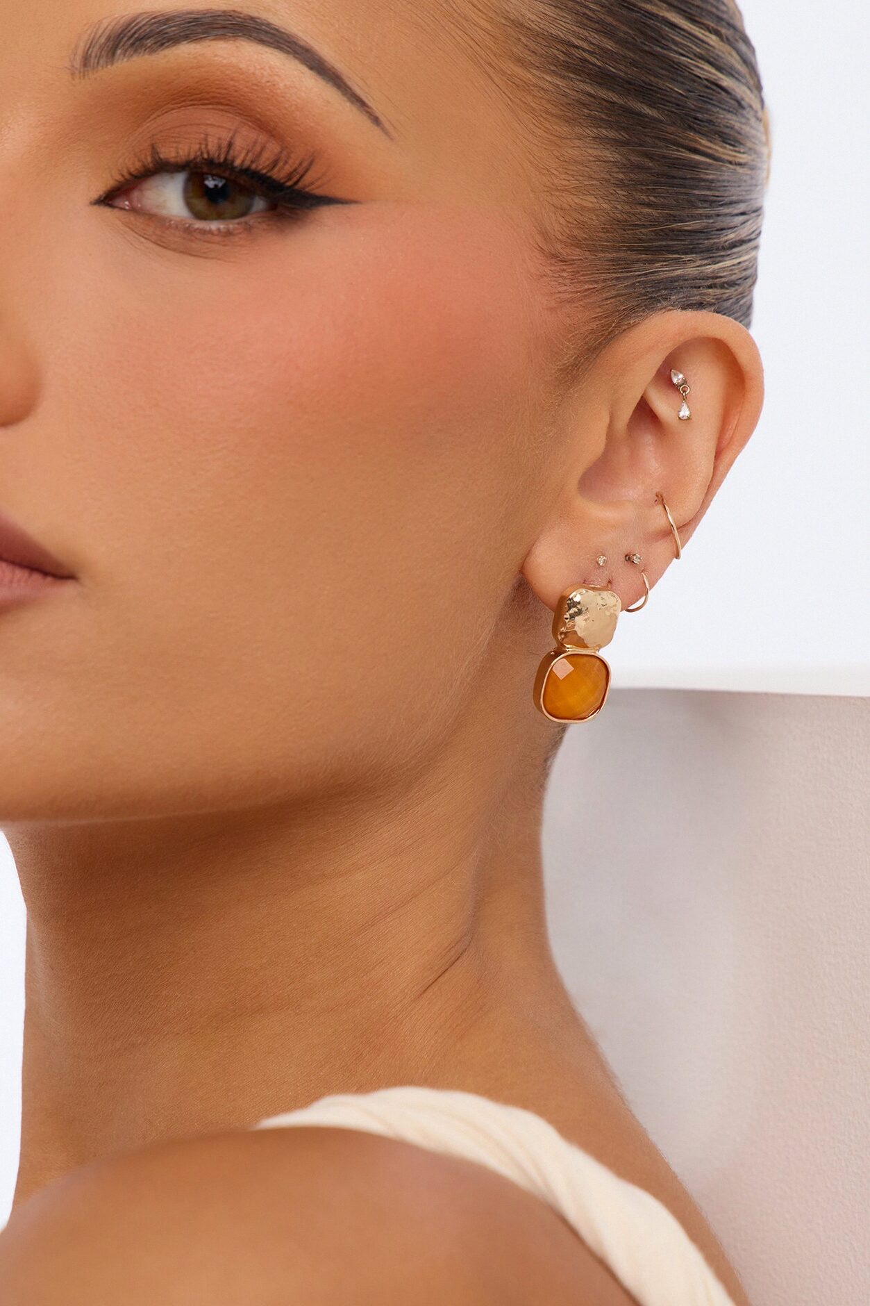 Weekend Escape 3 Pair Earring Set - Gold/Orange