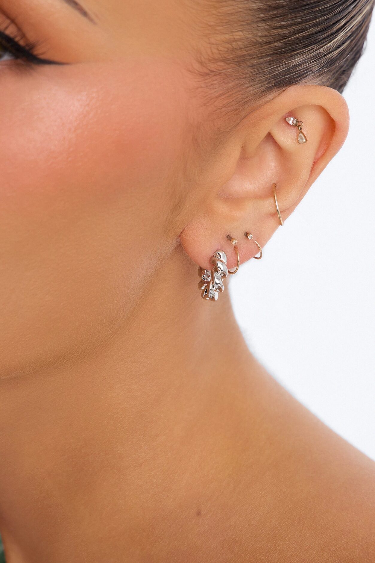 Timeless 3 Pair Multi Hoop Earrings - Silver