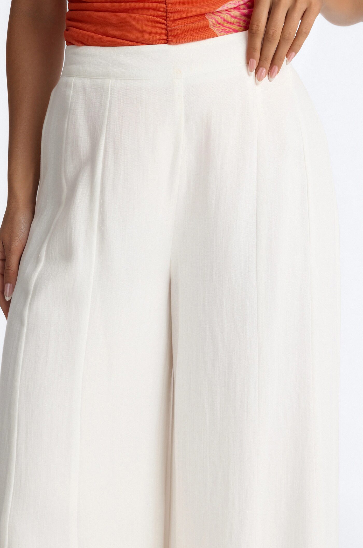 Kimia Mid Rise Extra Wide Leg Pant 33″ - White