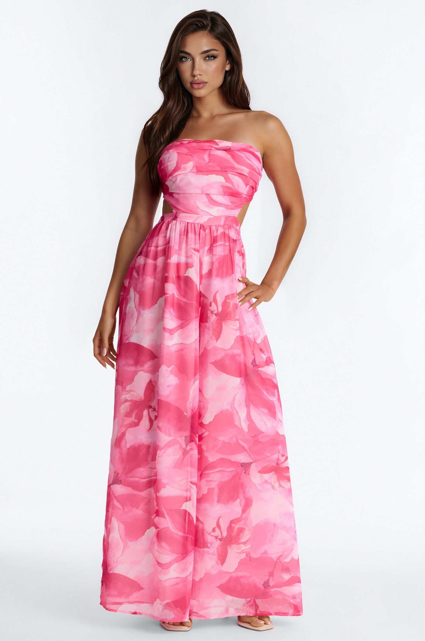 Grania Floral Backless Jumpsuit - Pink
