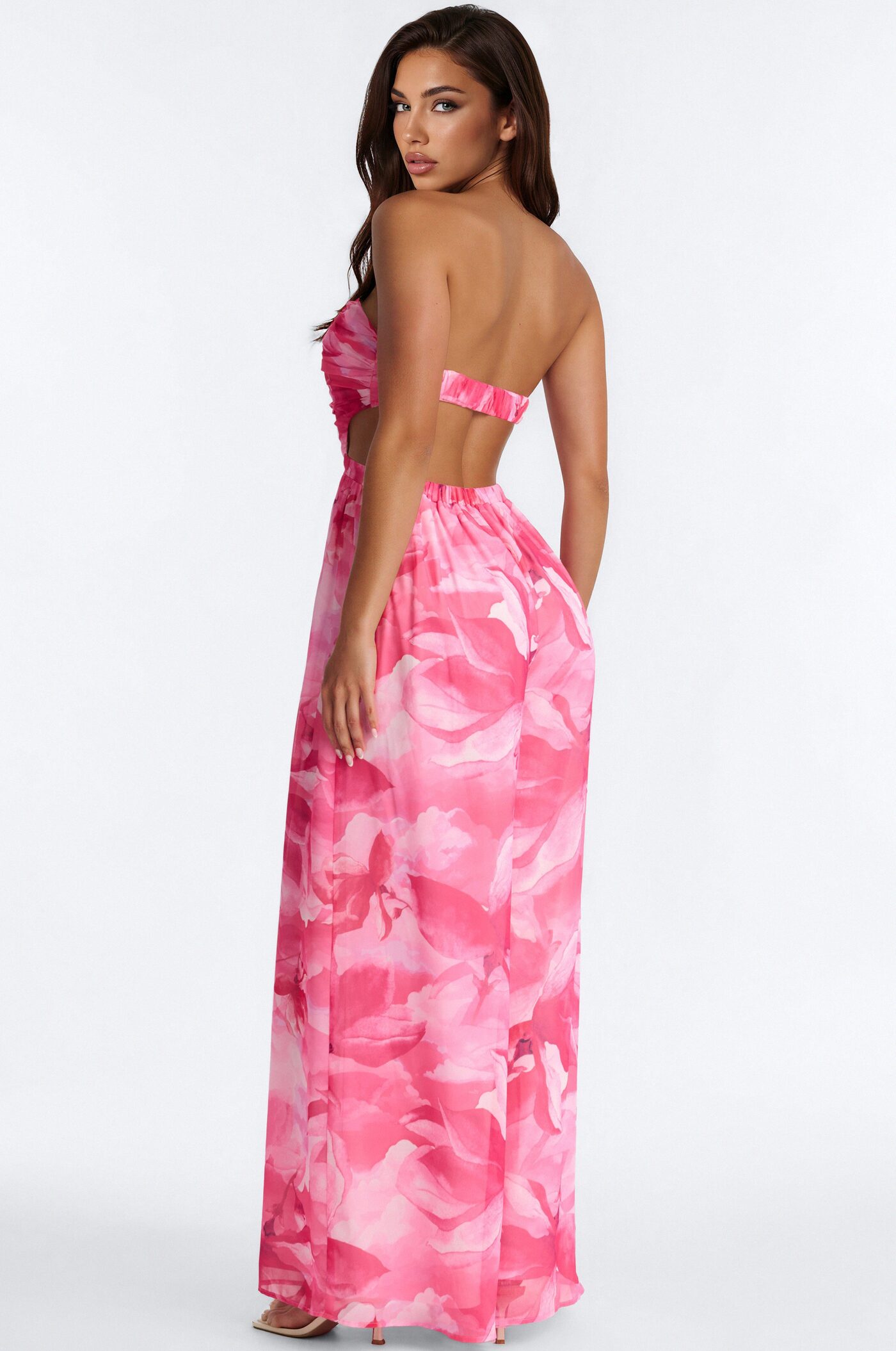 Grania Floral Backless Jumpsuit - Pink