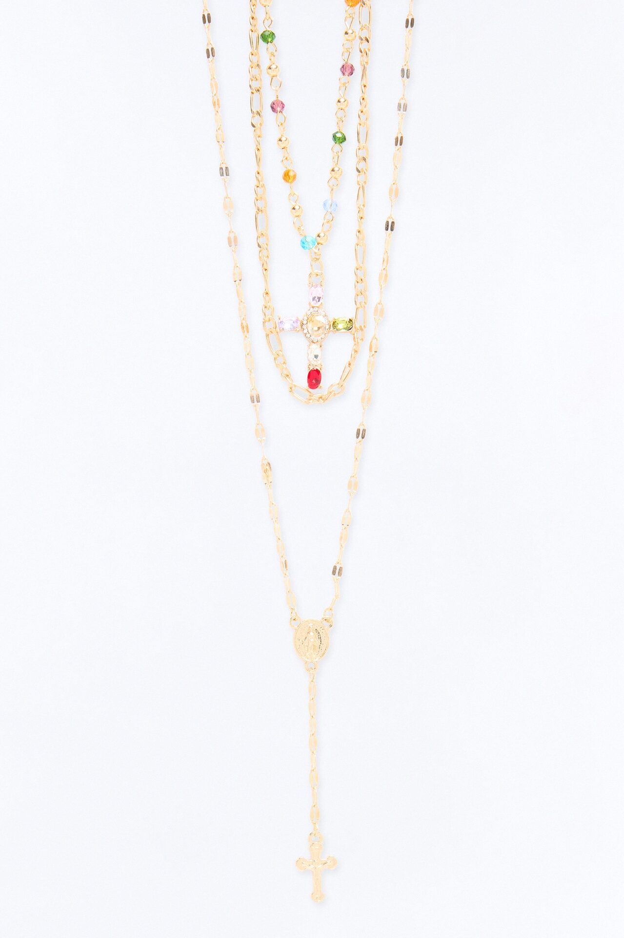 Joyous Feeling Lariat Neckalce - Gold/Multi