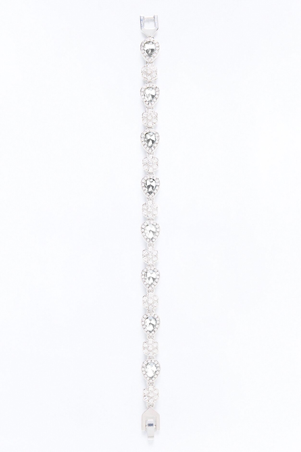 Iced Pear Cluster Bracelet - Silver