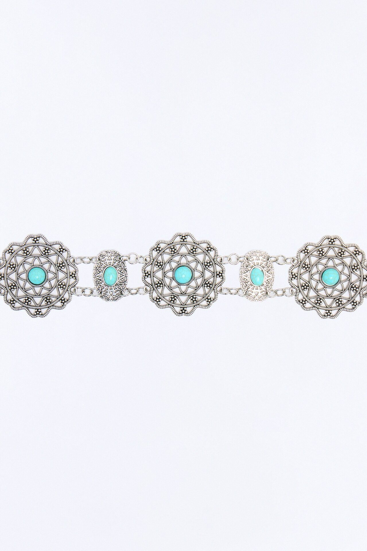Flowers Of Metal Chain Belt - Silver/Combo