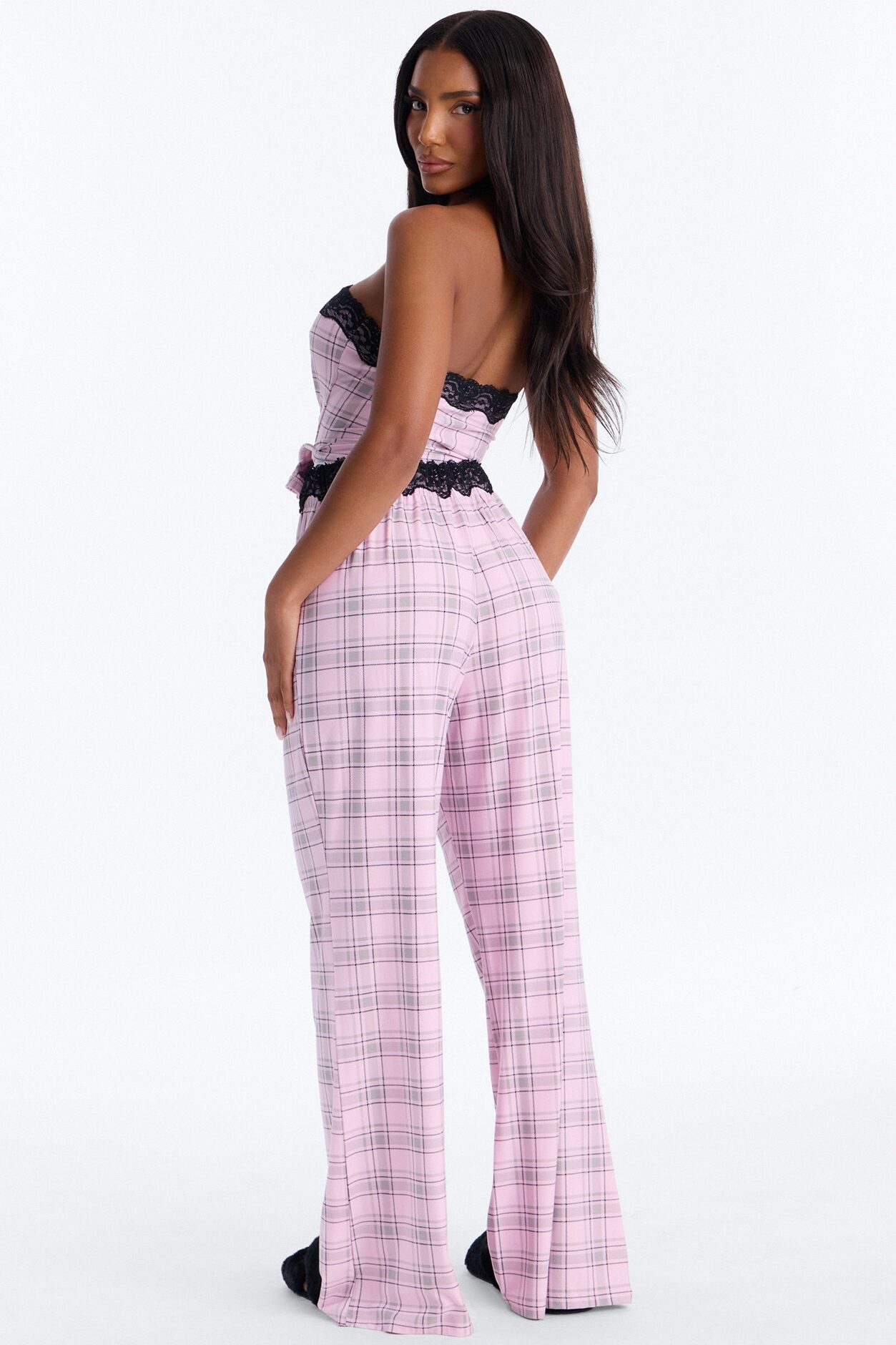 Sleeping Pretty Always Tube Top PJ Flare Pant Set - Pink
