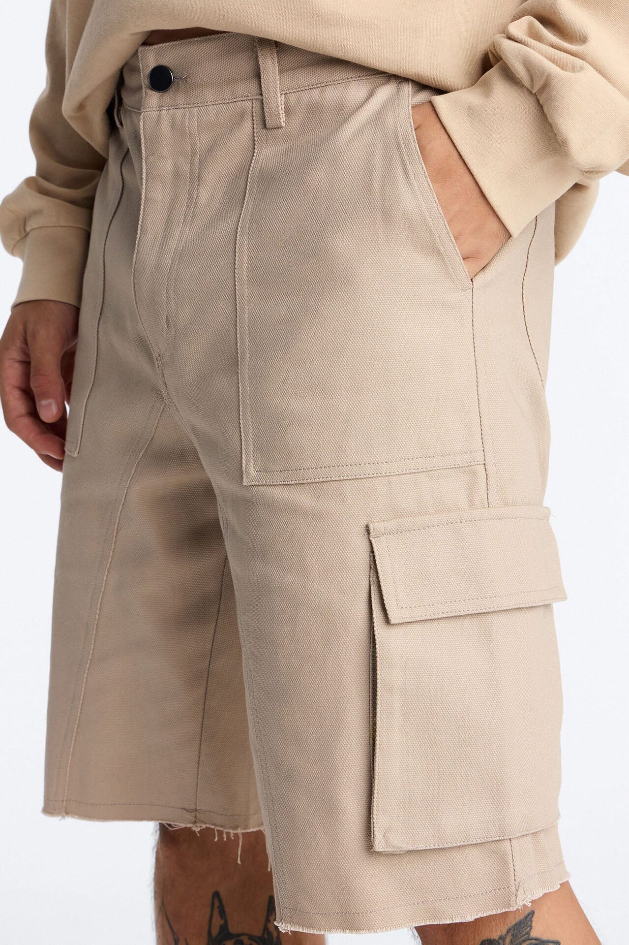 Twill Cargo Short - Khaki