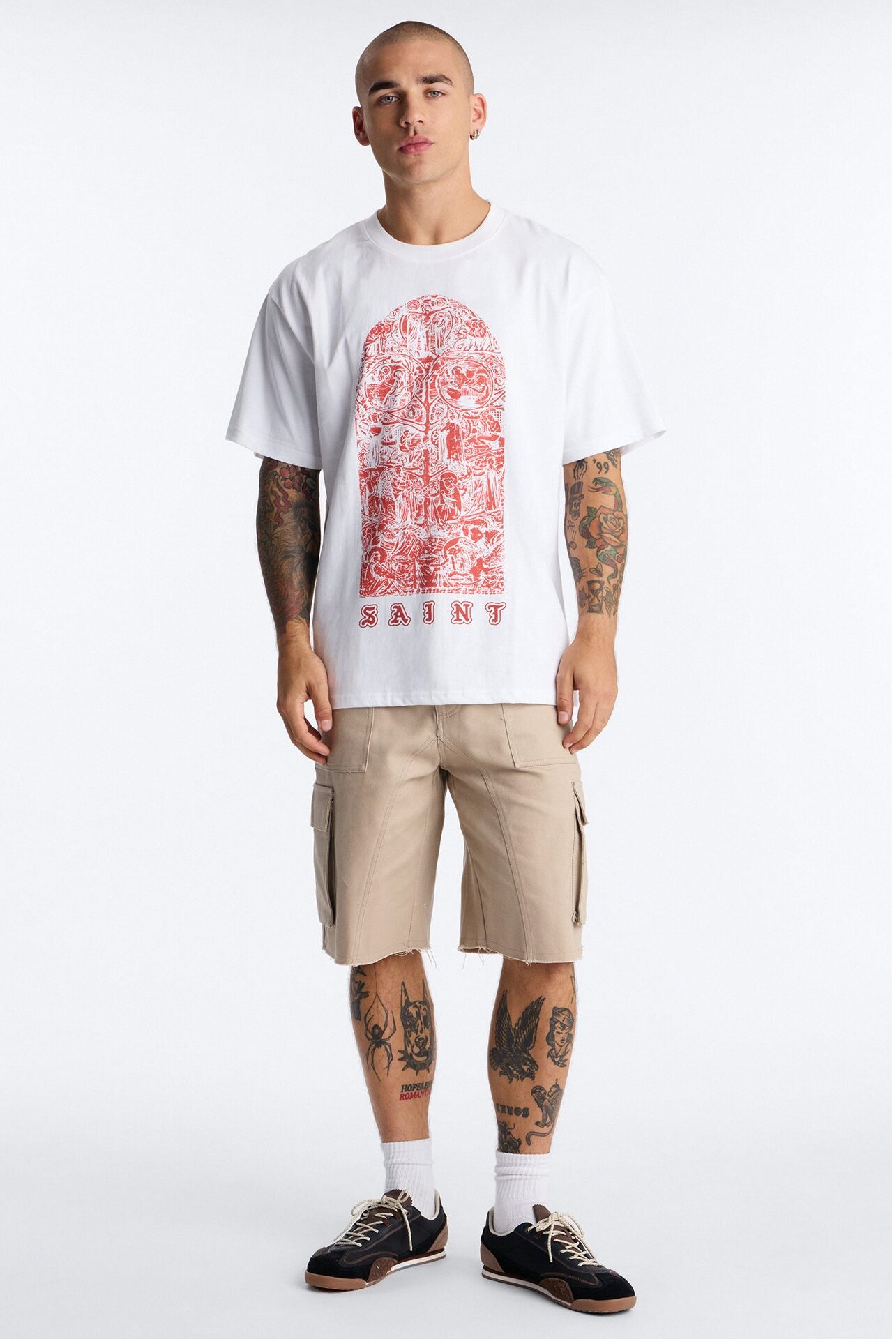 Forever Saint Oversized Short Sleeve Tee - White