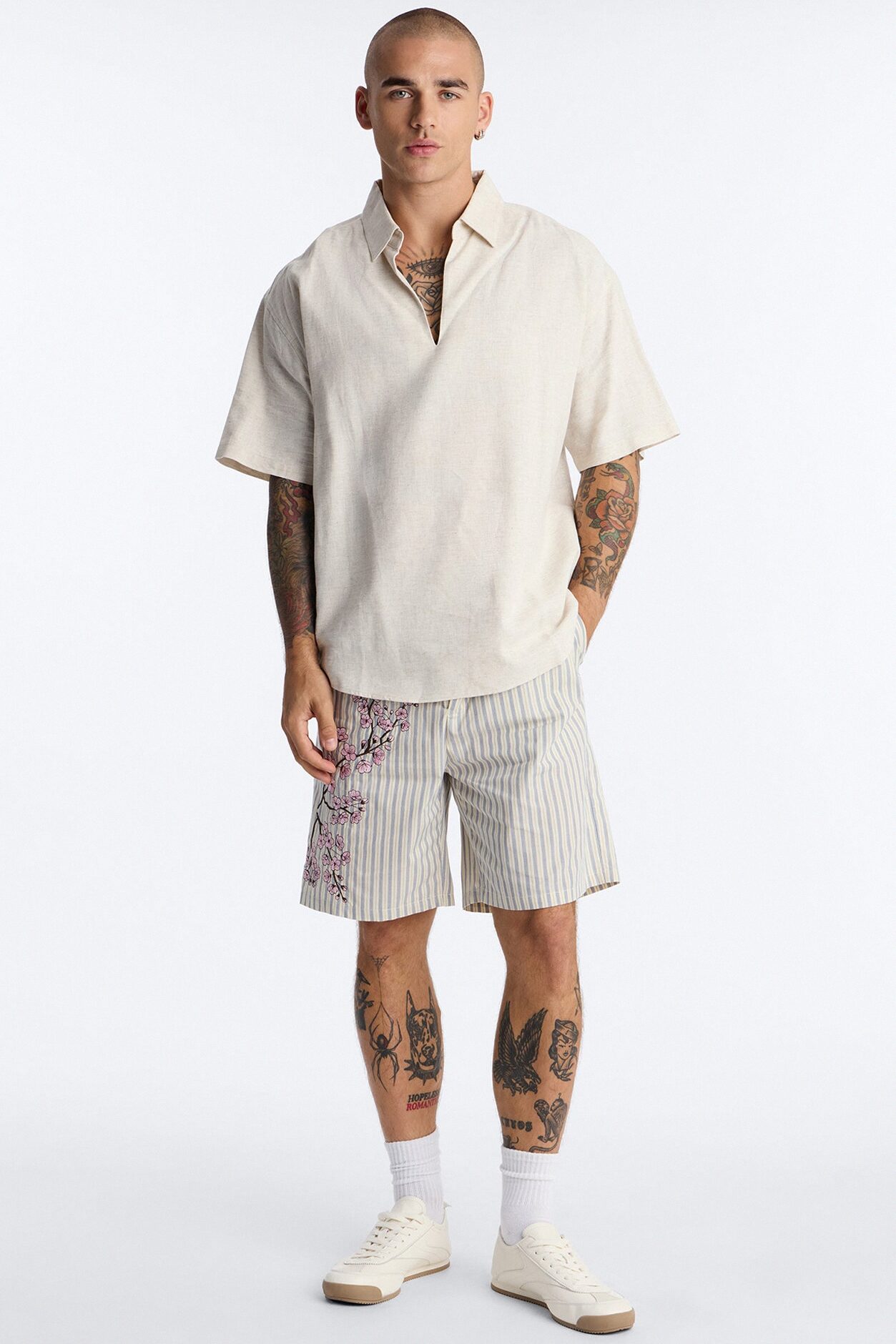 Haru Fade Stripe Short - White/combo