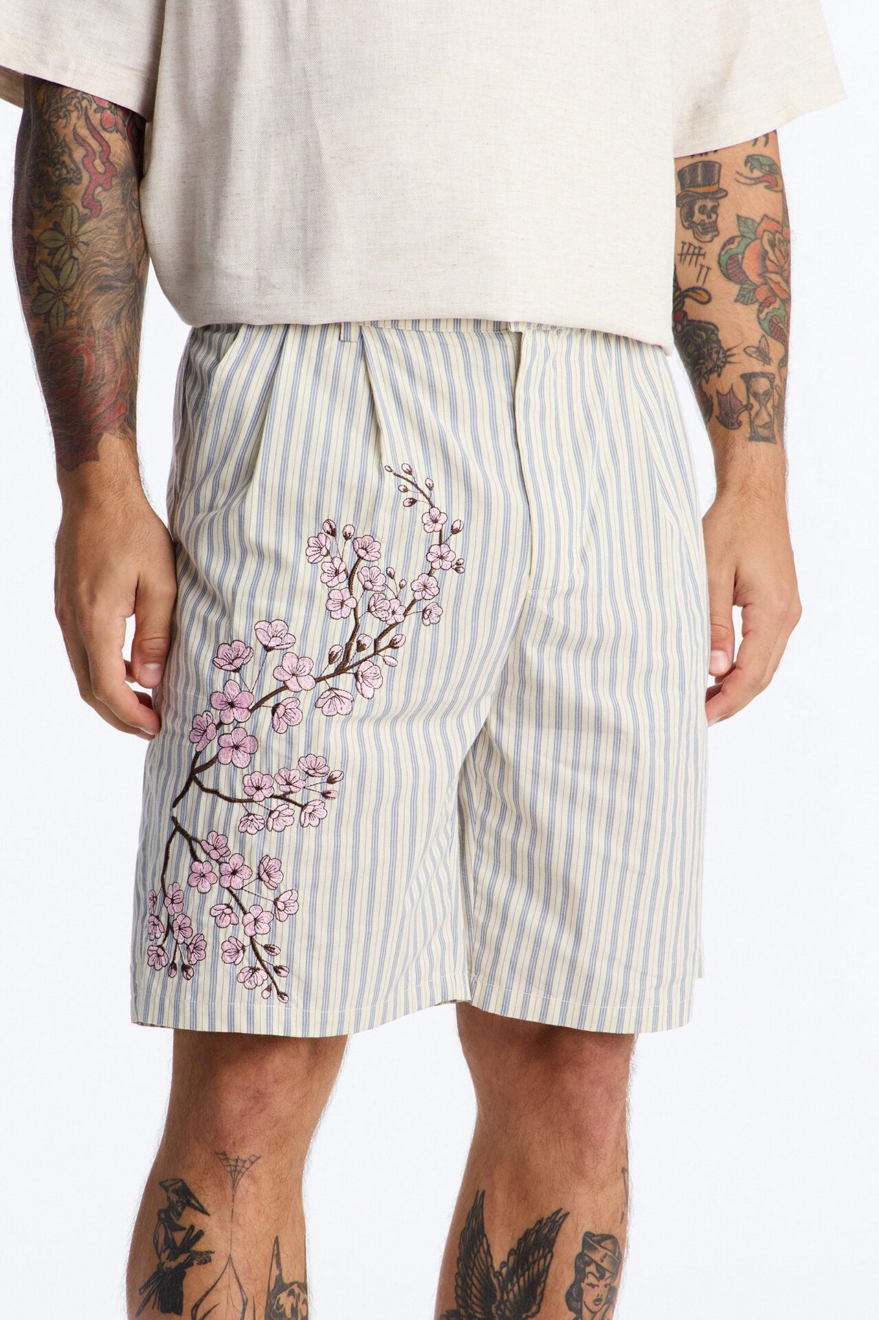 Haru Fade Stripe Short - White/combo