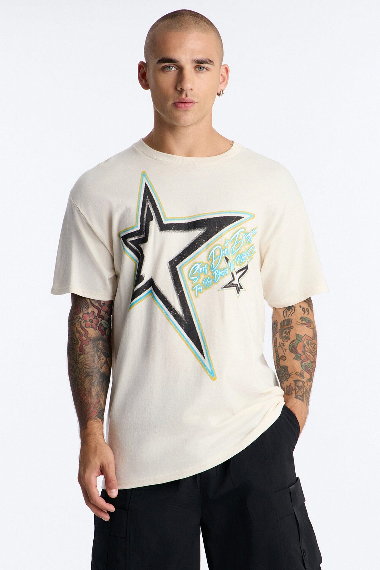 Stars Don't Disappear Oversized Short Sleeve Tee - Natural