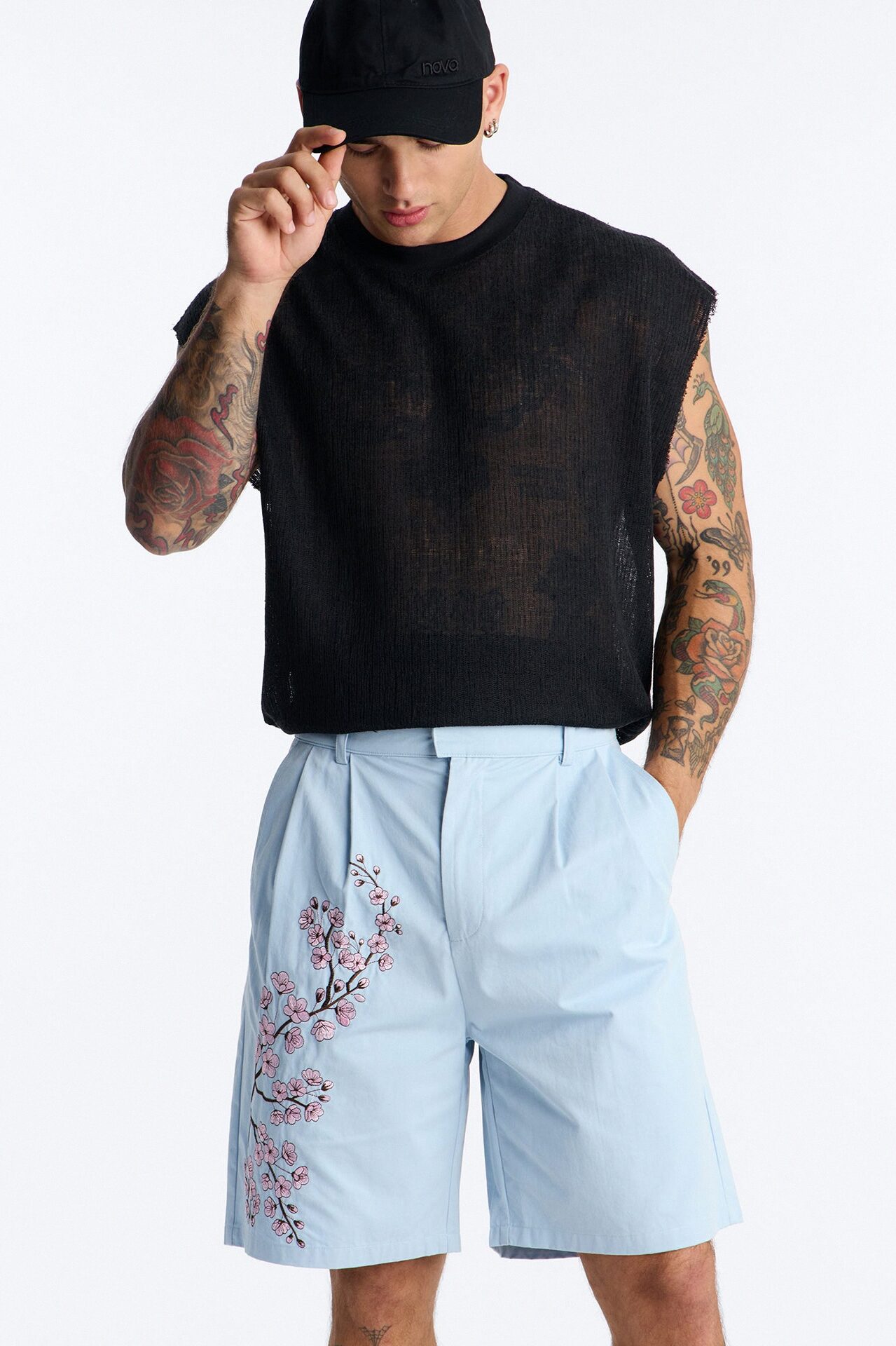 Haru Fade Stripe Short - Light Blue