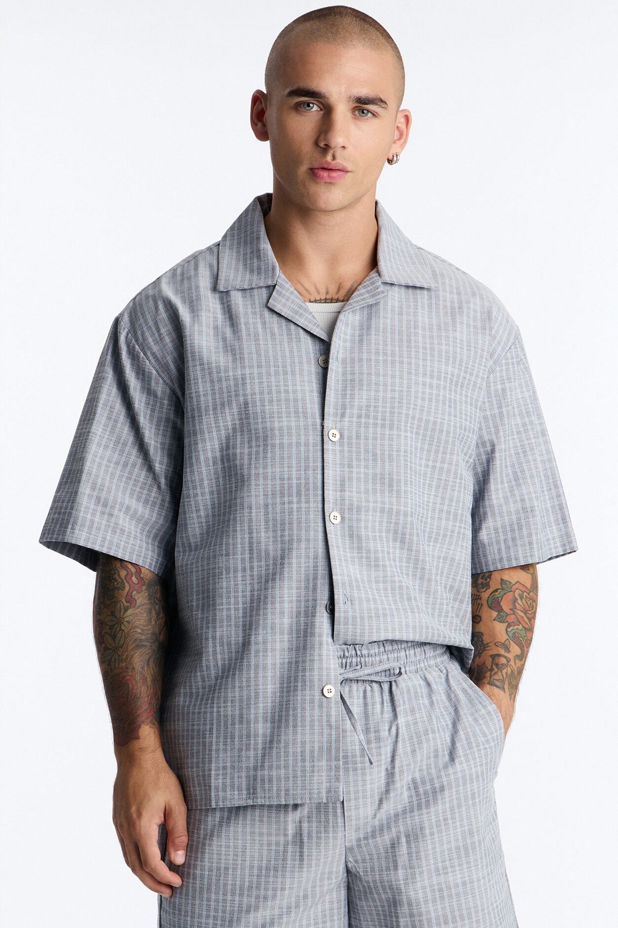 Cozy Night In Stripe Lounge Set - Charcoal/combo