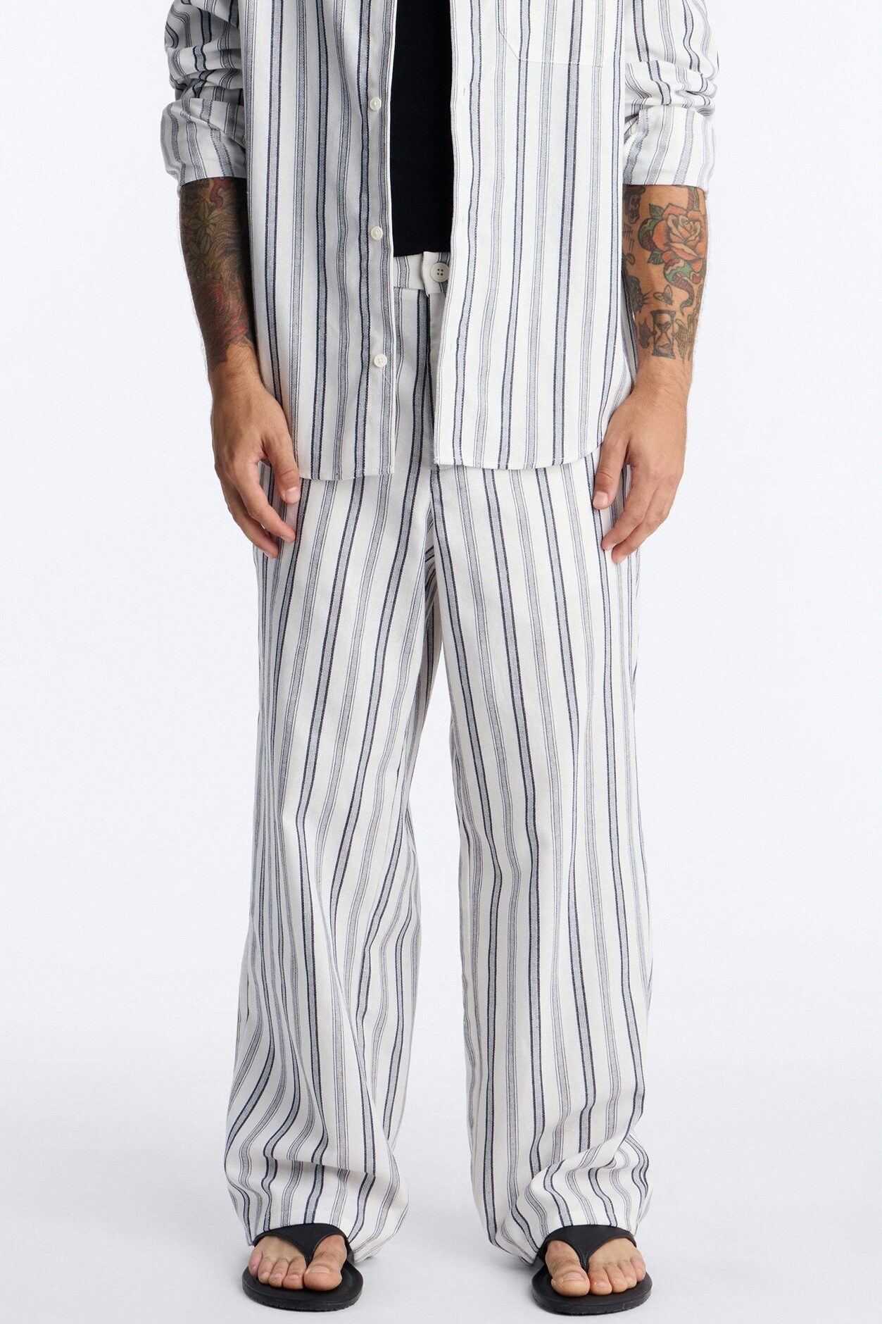 Baggy Leg Saltwater Stripes Pant - White/combo