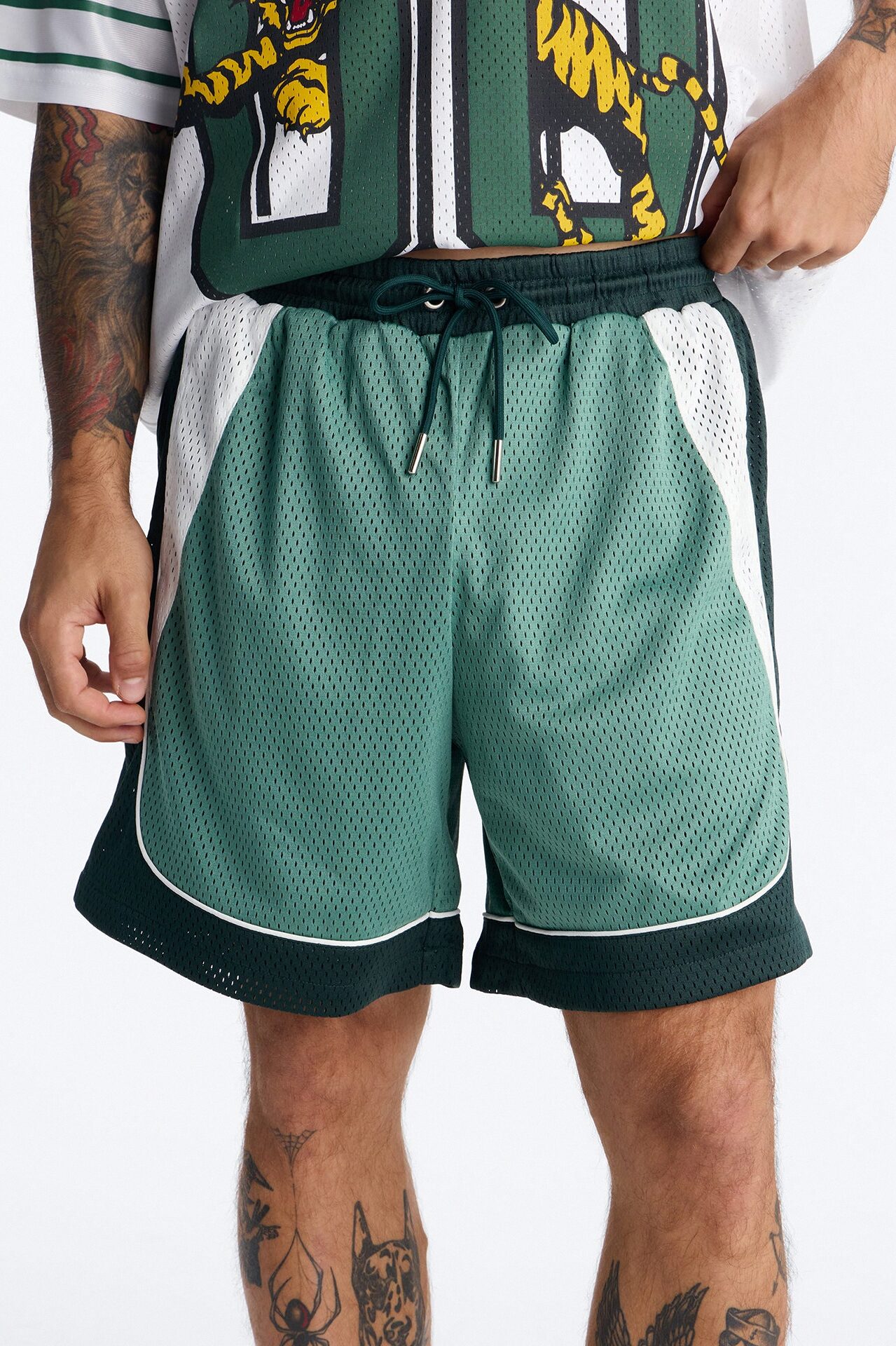 Marcello Relaxed Mesh Short - Green/combo