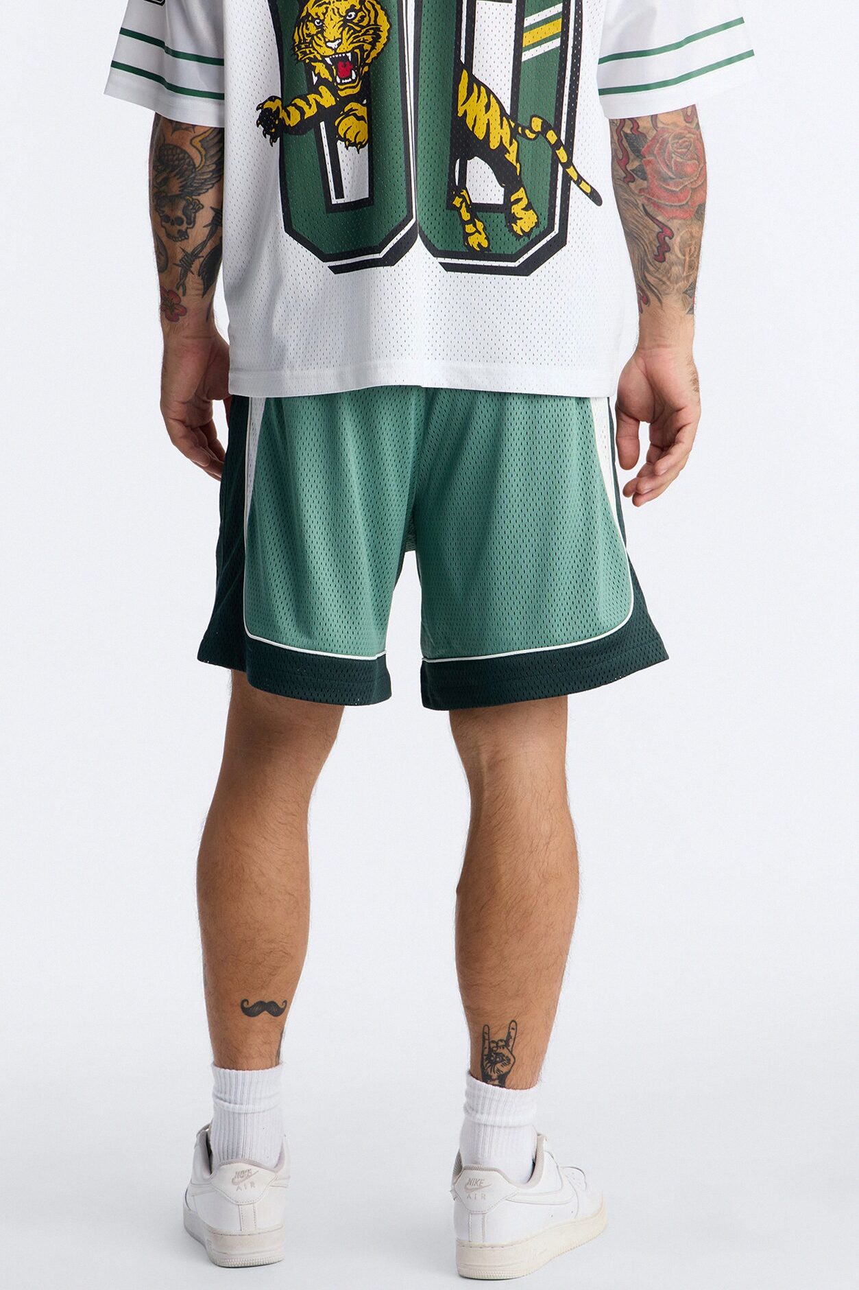 Marcello Relaxed Mesh Short - Green/combo