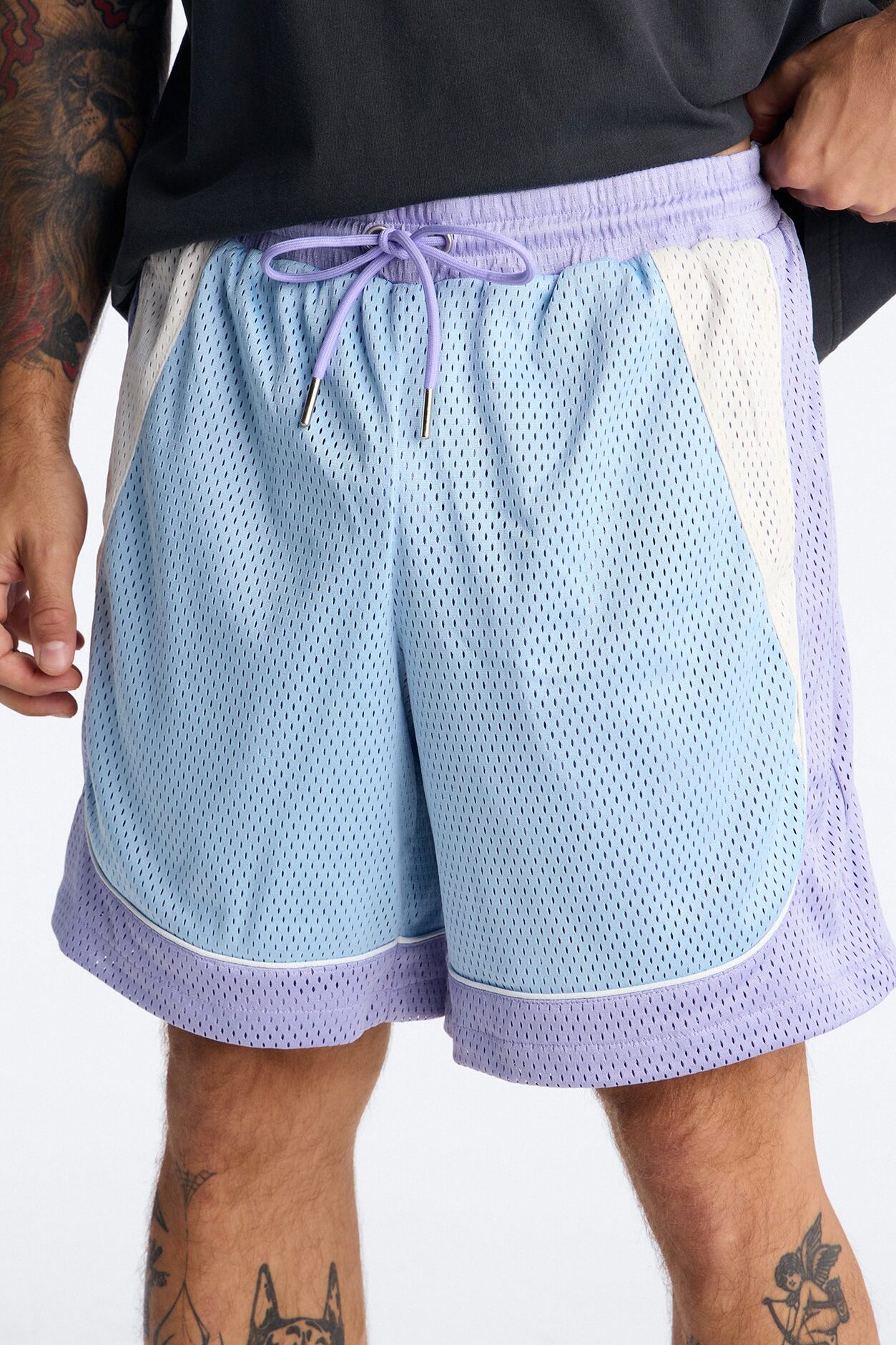 Marcello Relaxed Mesh Short - Purple/combo