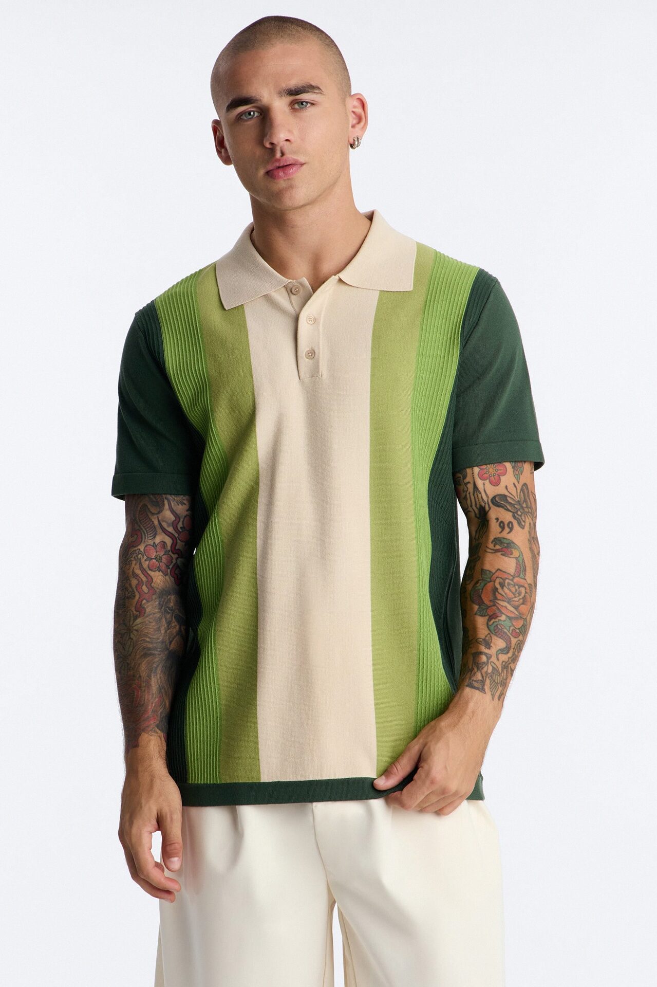 Palm Springs Panel Polo - Green/combo
