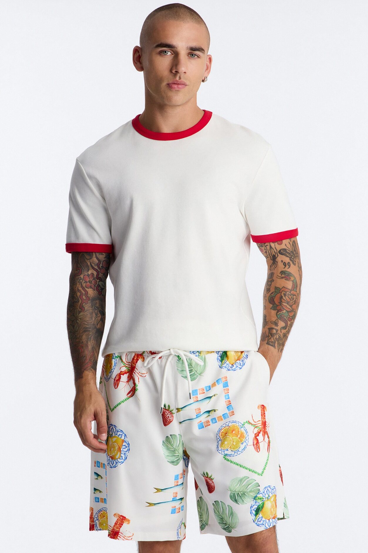 Relaxed Solaire Peel Short - White/combo