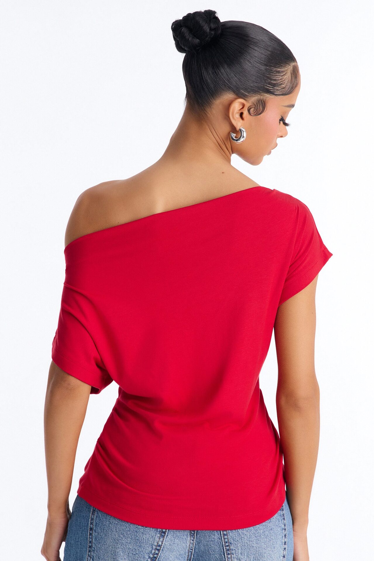 Eva Effortless One Shoulder Top - Red