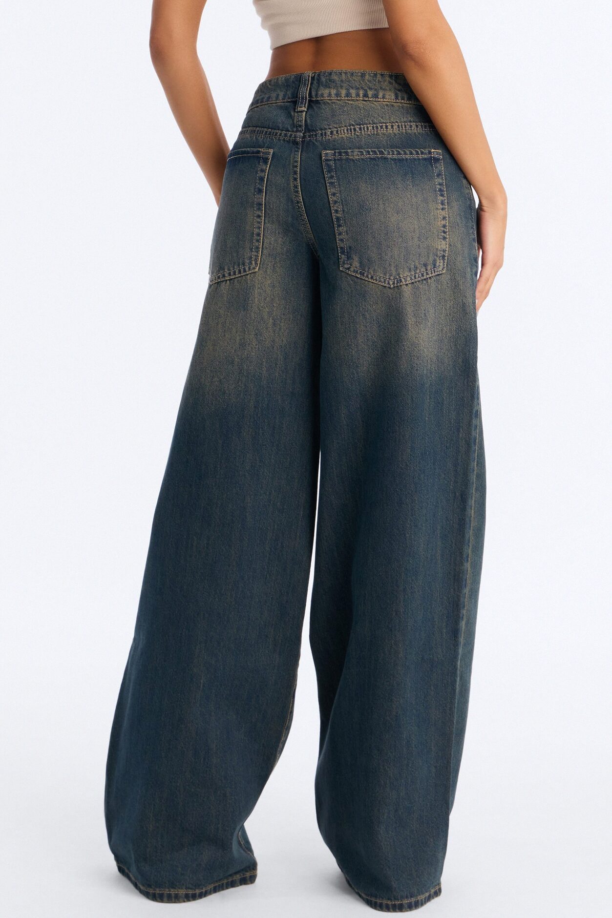 Time To Go Wide Leg Jeans - Dark Wash