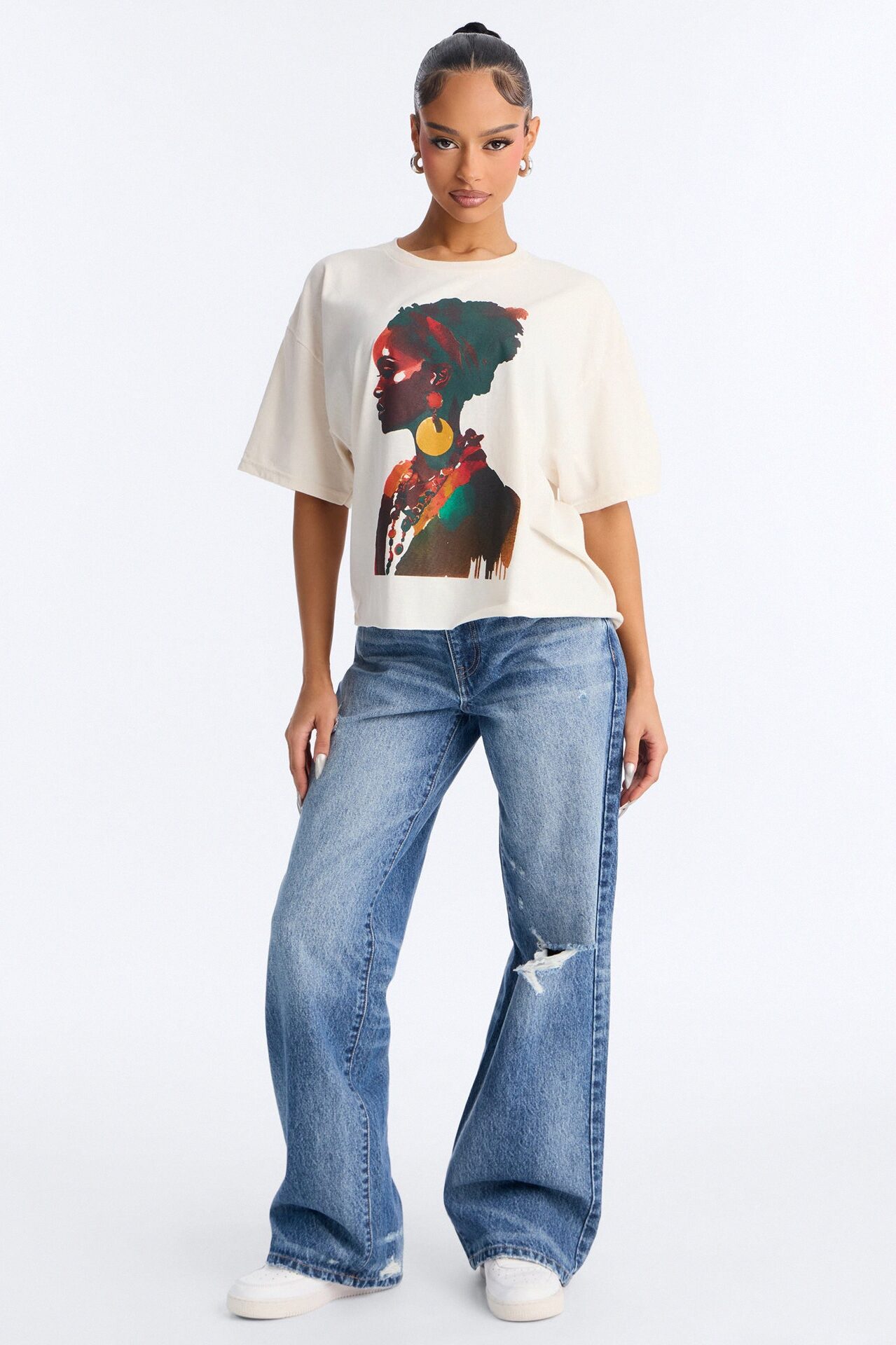Beautiful Women Oversized Tee - Natural