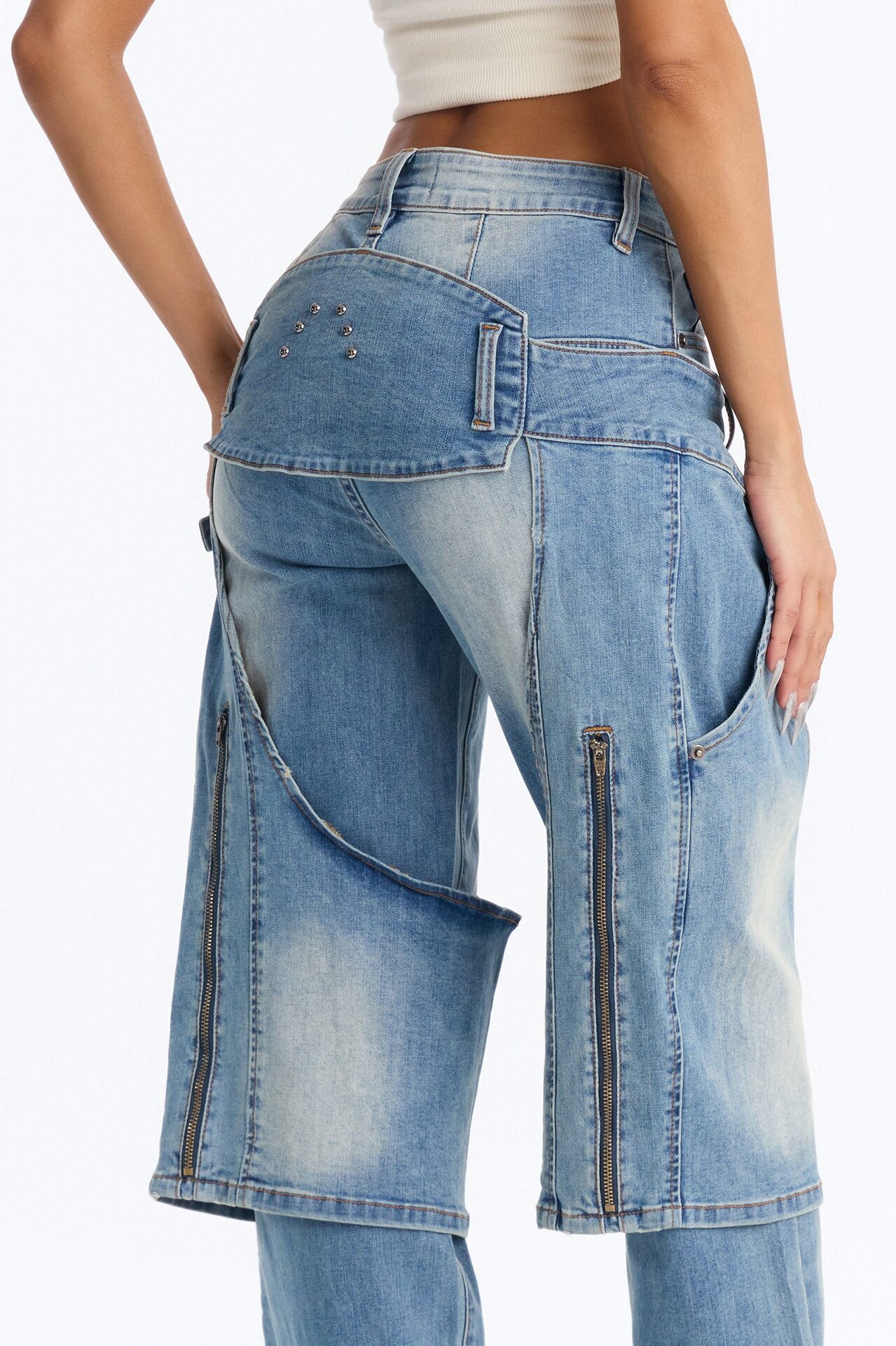 LA Showdown Chaps Straight Leg Jeans - Medium Wash