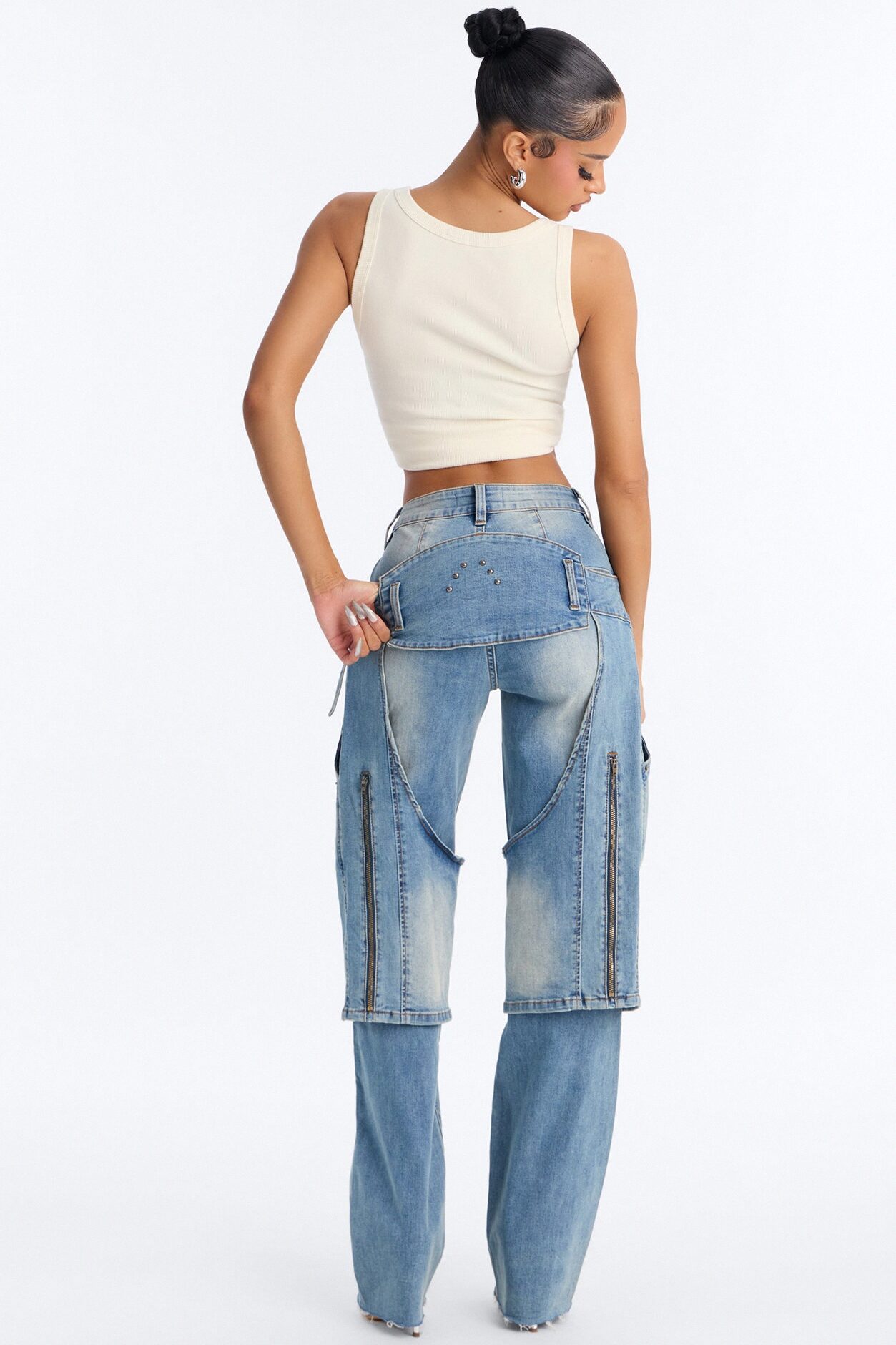 LA Showdown Chaps Straight Leg Jeans - Medium Wash